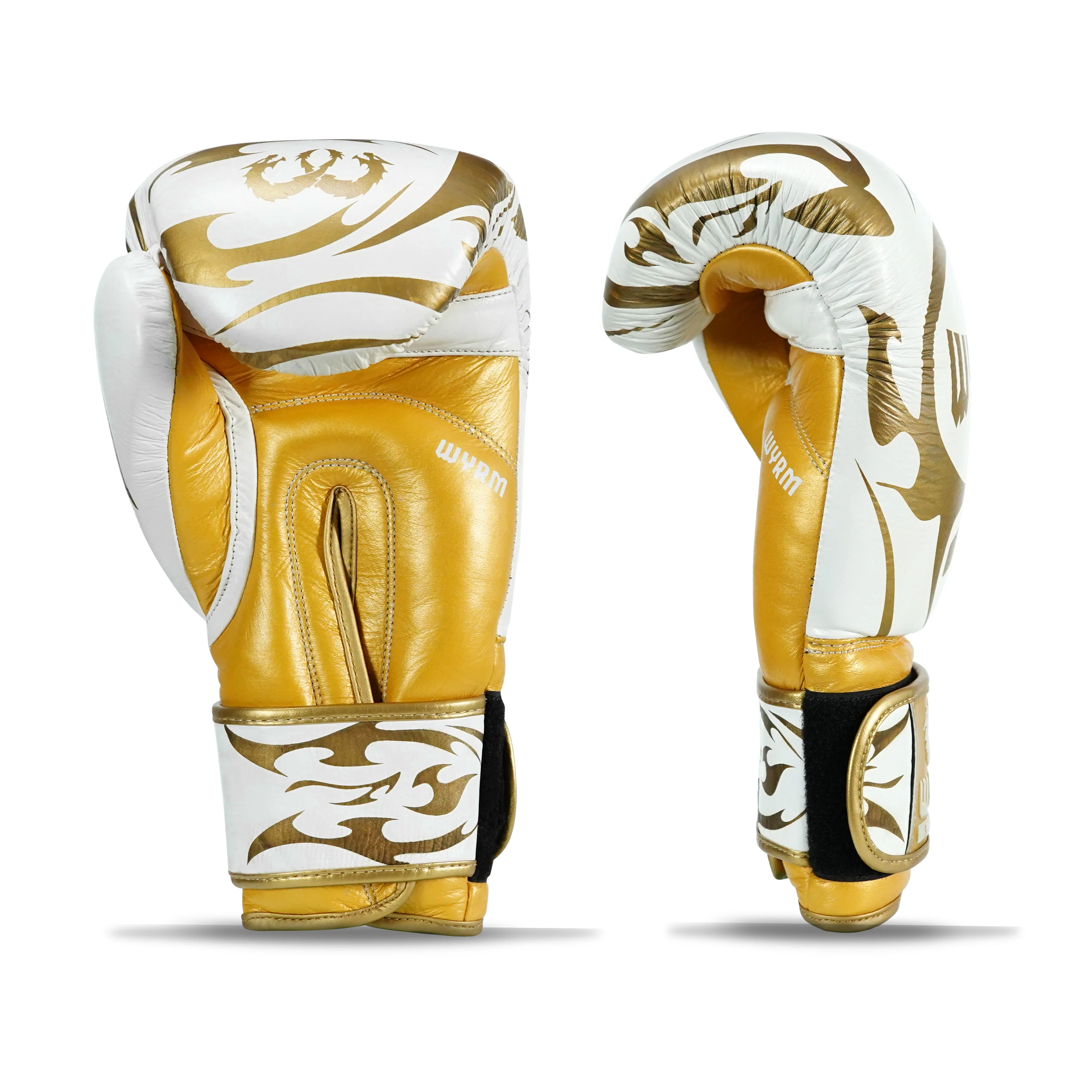 Canelo White/Gold Genuine Leather Boxing Gloves - Image 10