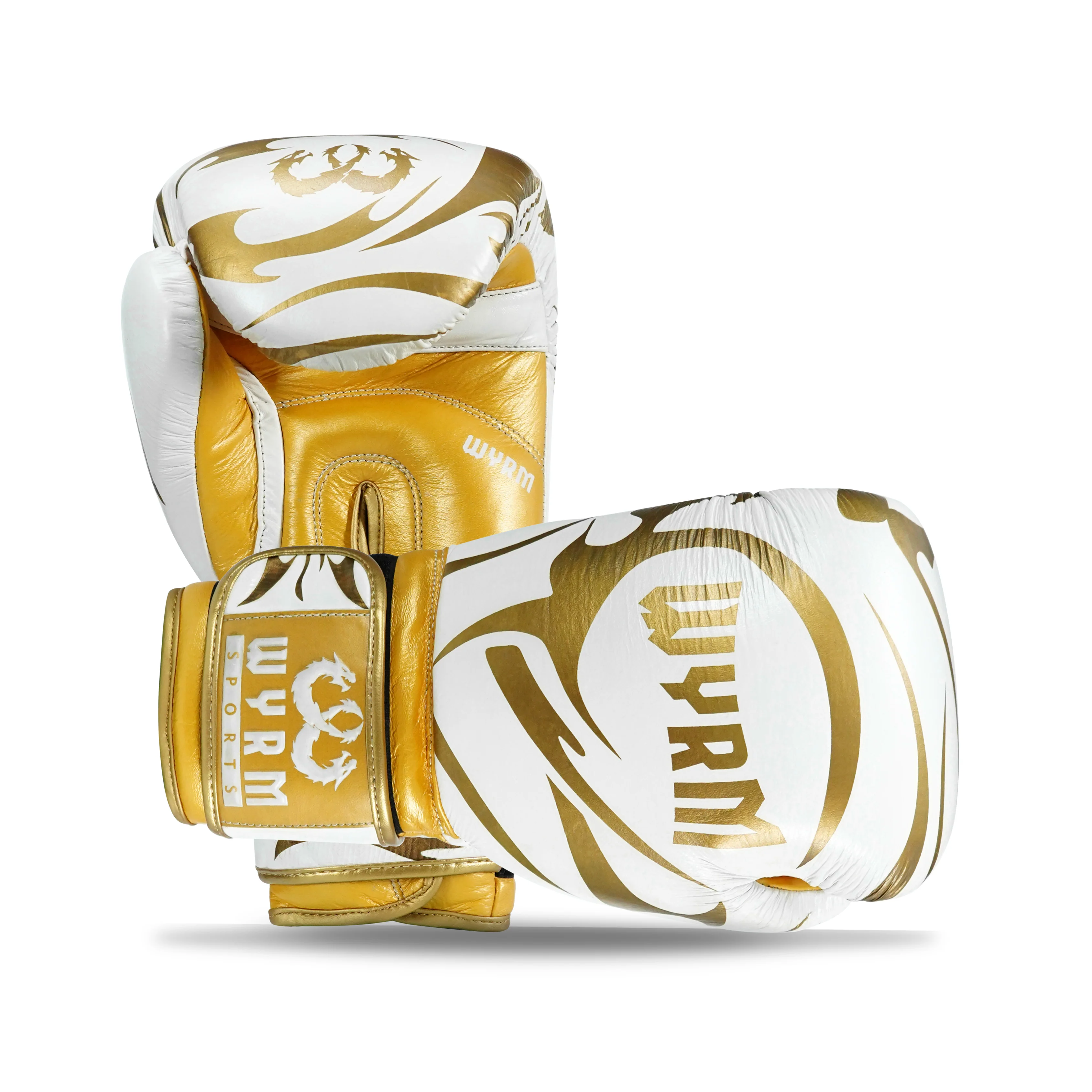 Canelo White/Gold Genuine Leather Boxing Gloves - Image 4
