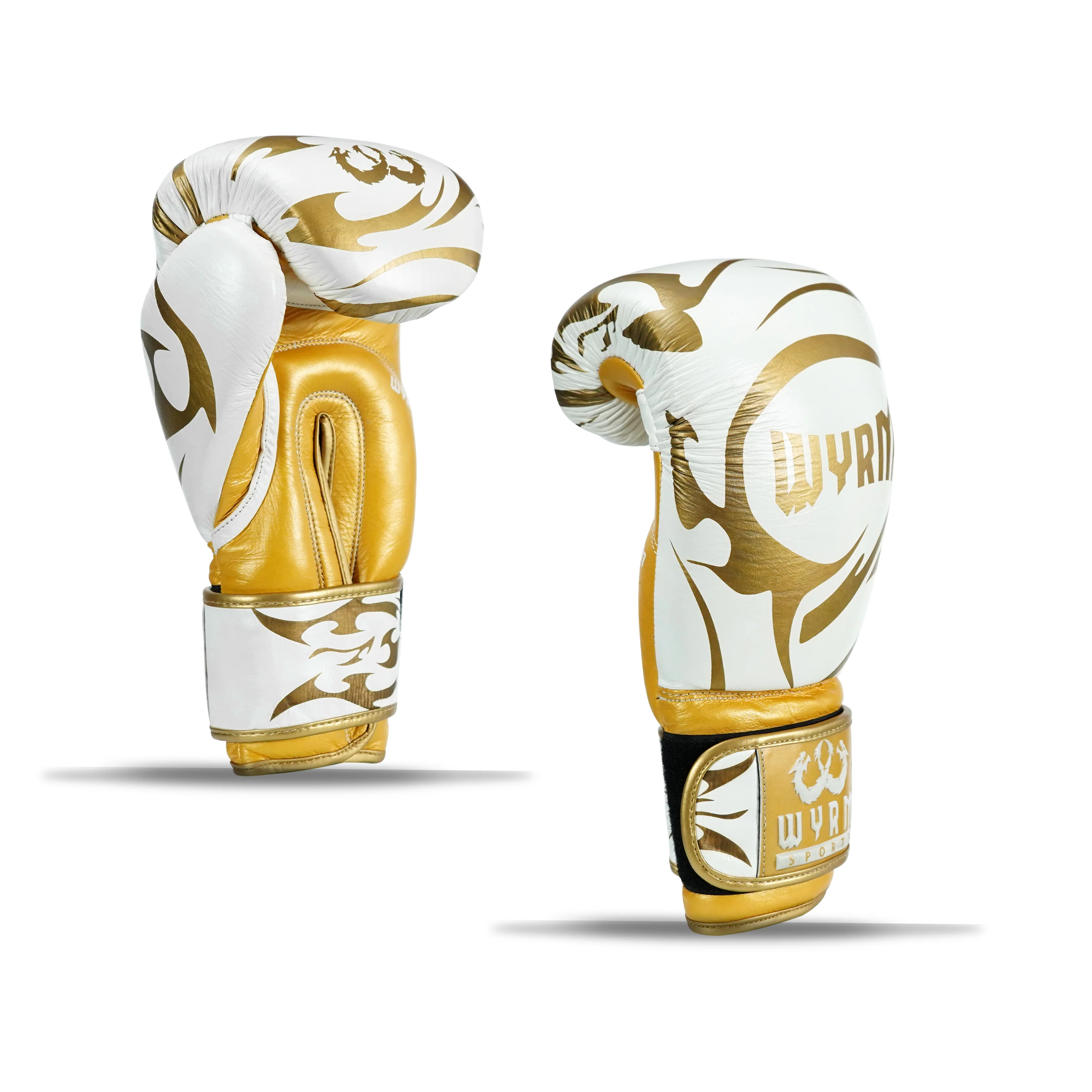 Canelo White/Gold Genuine Leather Boxing Gloves - Image 9