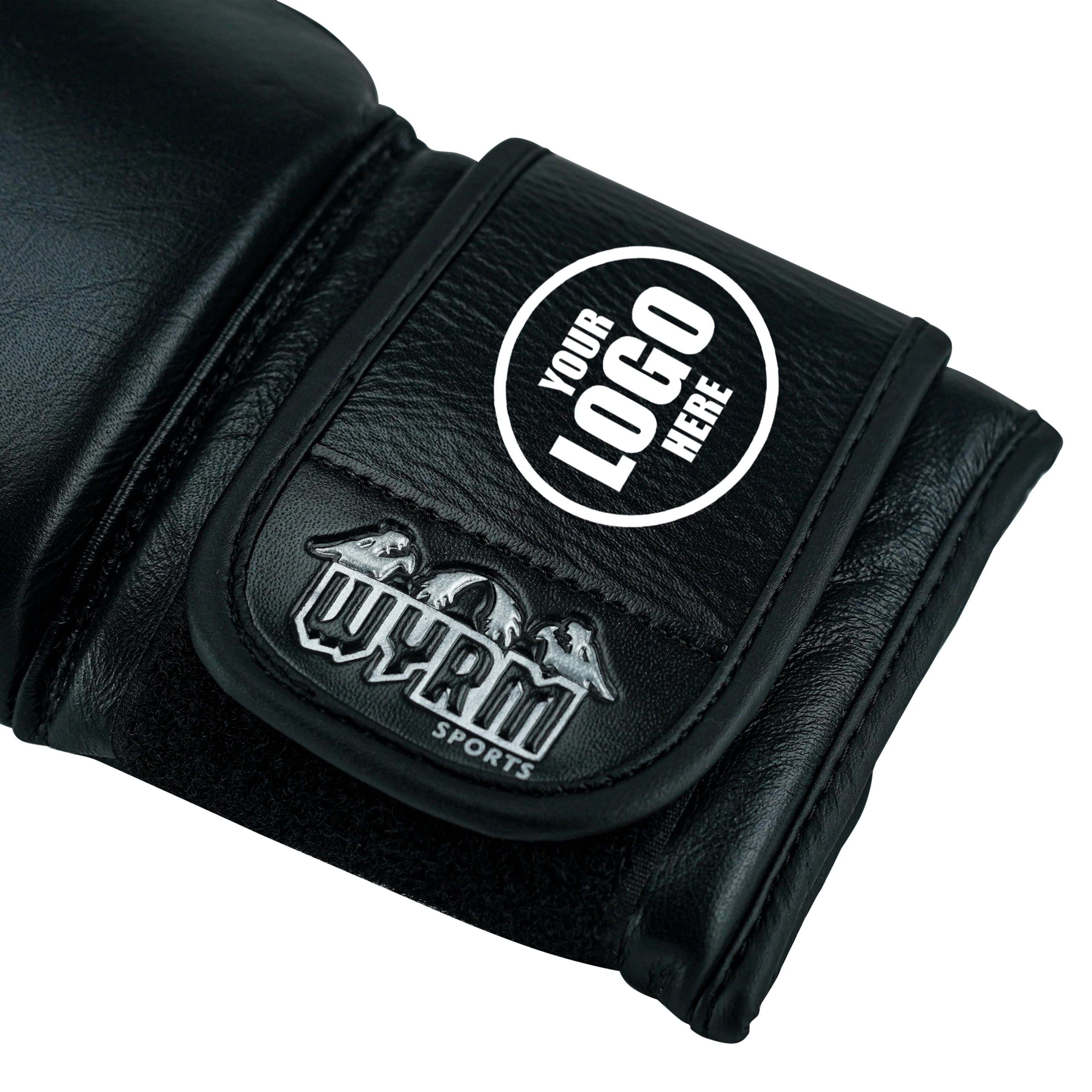 Custom Black Genuine Leather Boxing Training Gloves C23 - Image 3