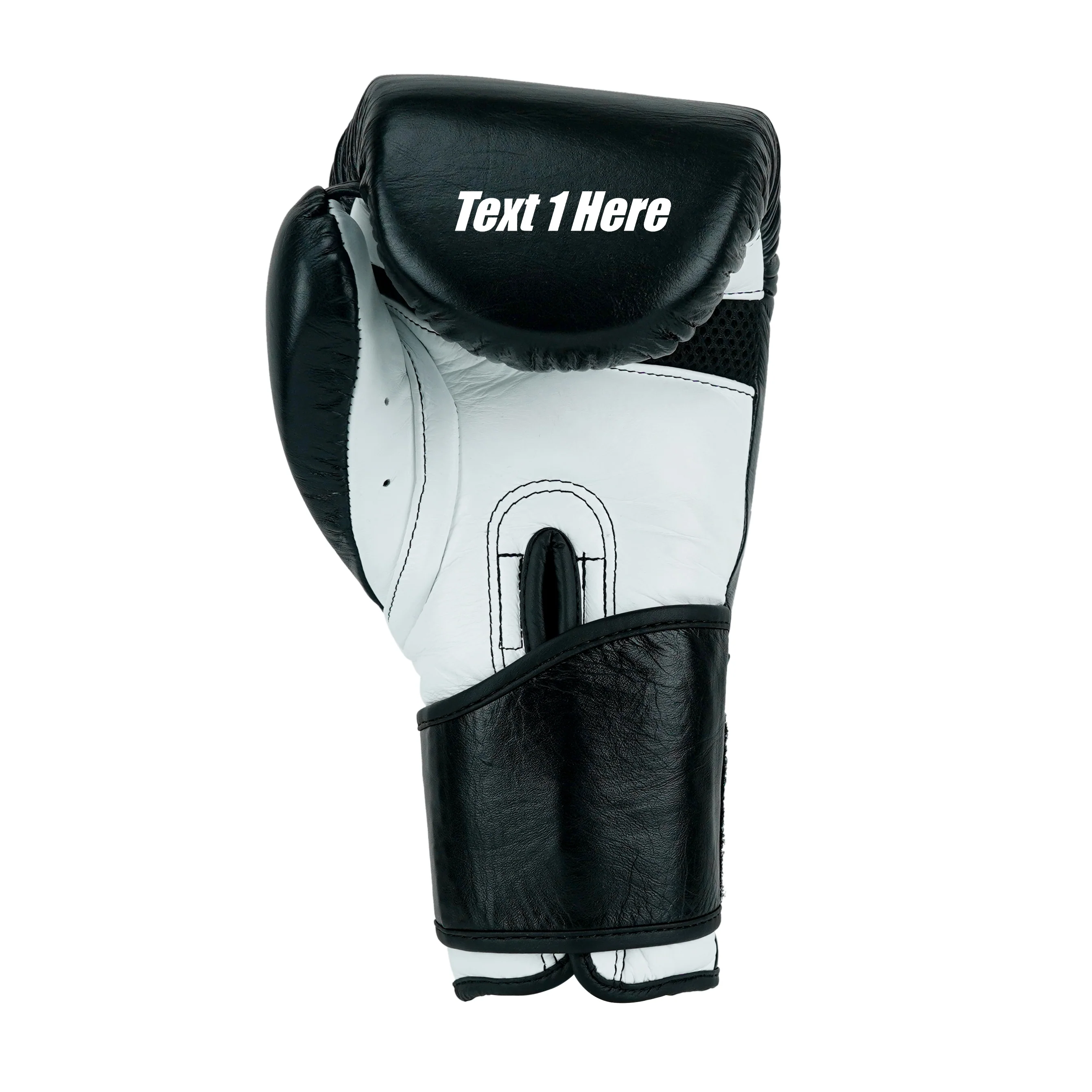 Custom Black Genuine Leather Boxing Training Gloves C23 - Image 8