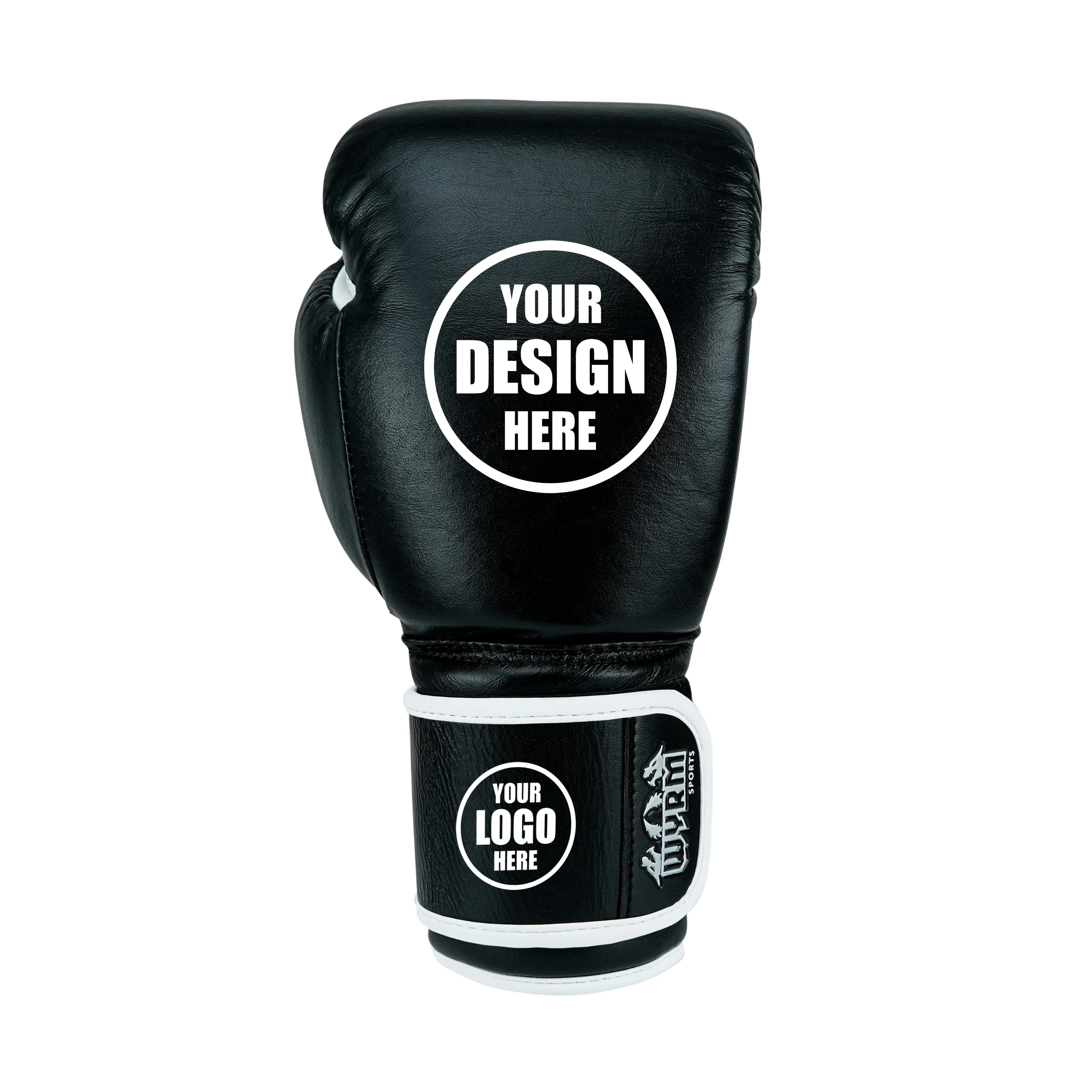 Custom Black Genuine Leather Boxing Training Gloves C24 - Image 7