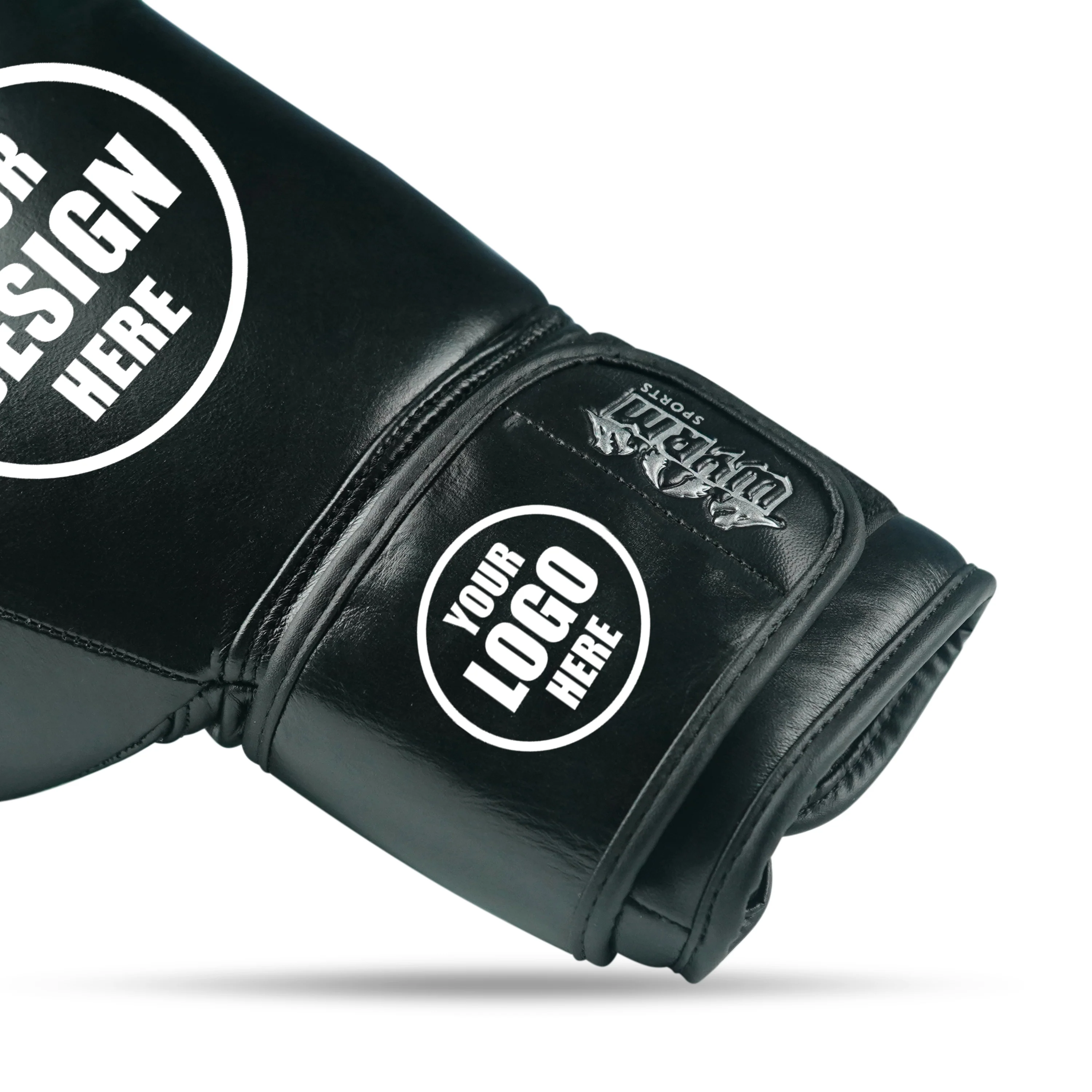Custom Black Genuine Leather Boxing Training Gloves C26 - Image 8