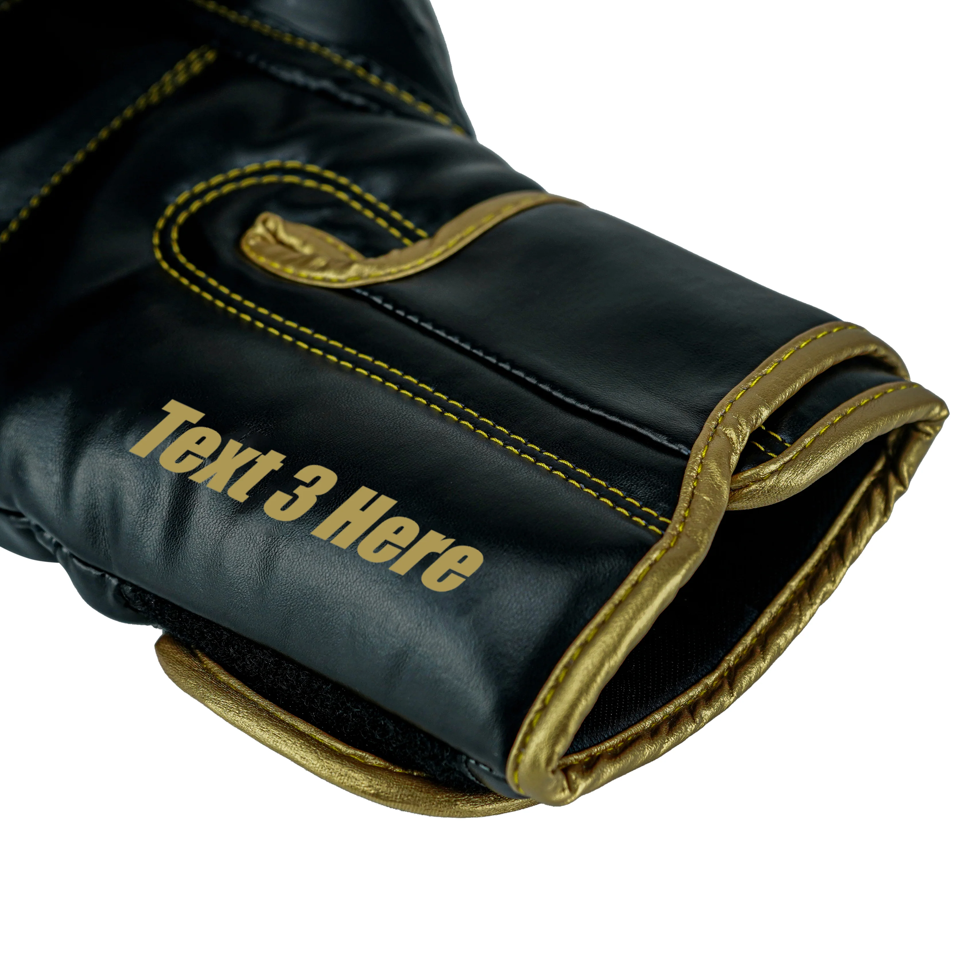 Custom Black PU Leather Boxing Training Gloves C12 - Image 7