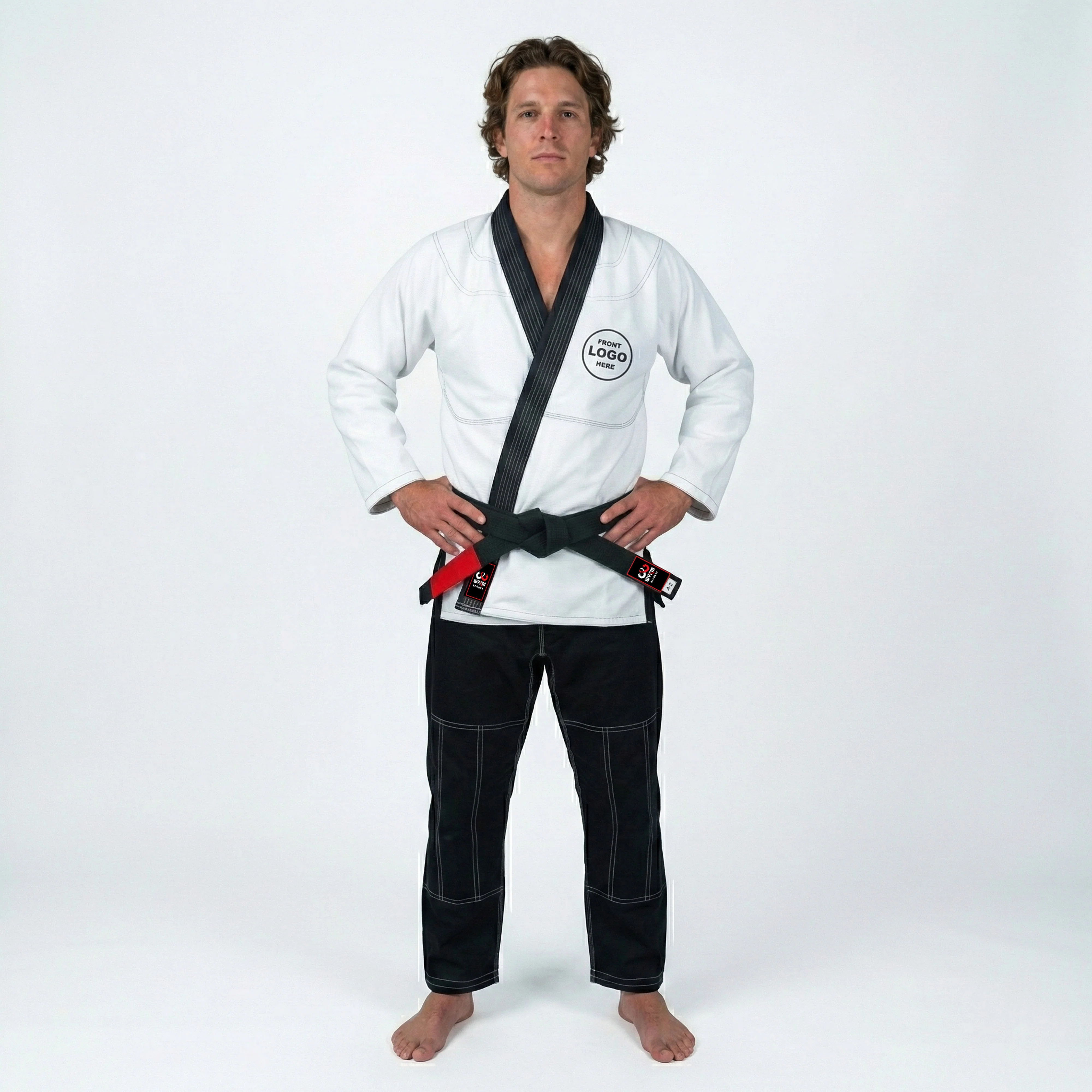 Custom White with Black Lapel Brazilian Jiu Jitsu Gi - Image 2