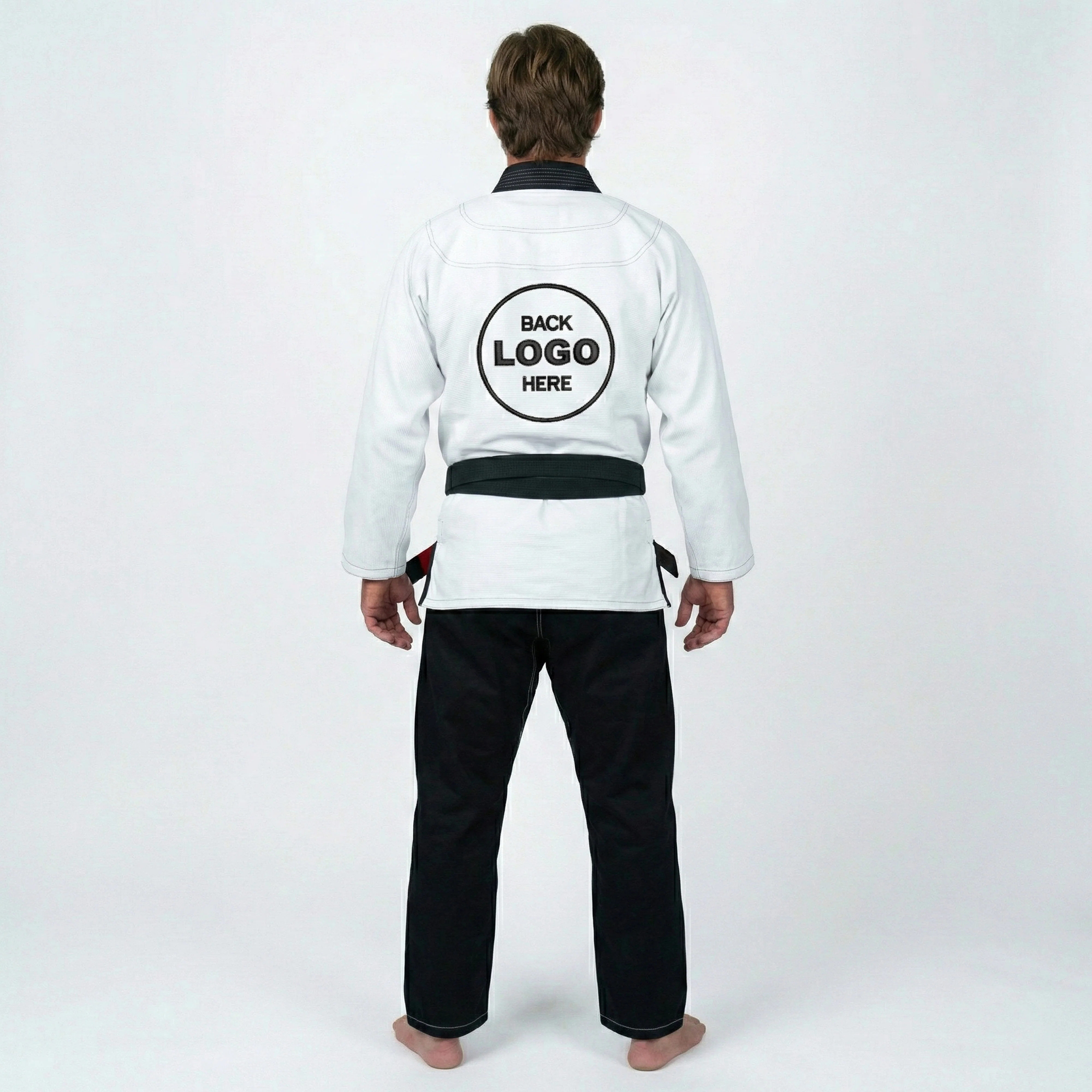 Customized Logo White with Black Lapel Brazilian Jiu Jitsu Gi - Image 3