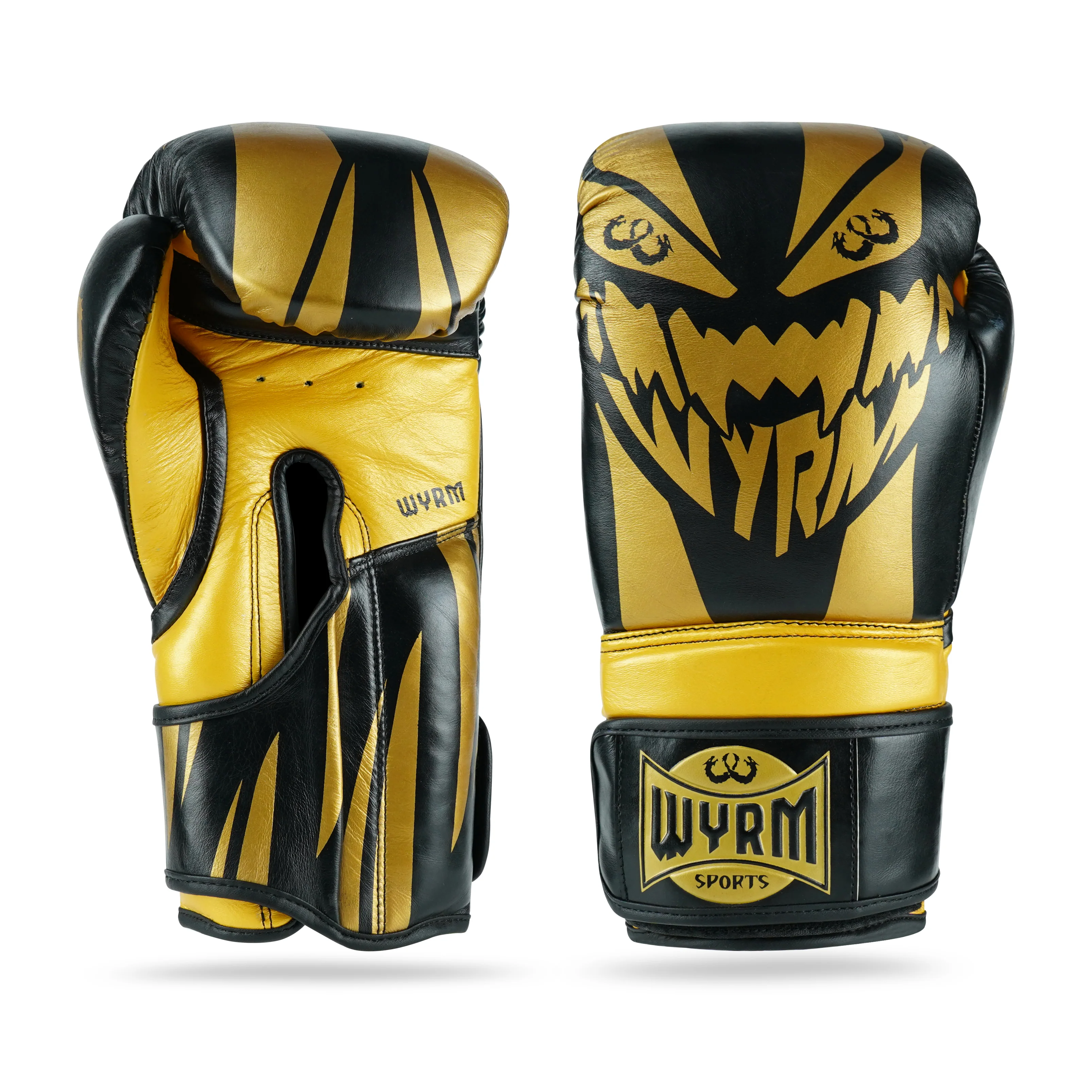Devourer Black/Gold Genuine Leather Boxing Gloves