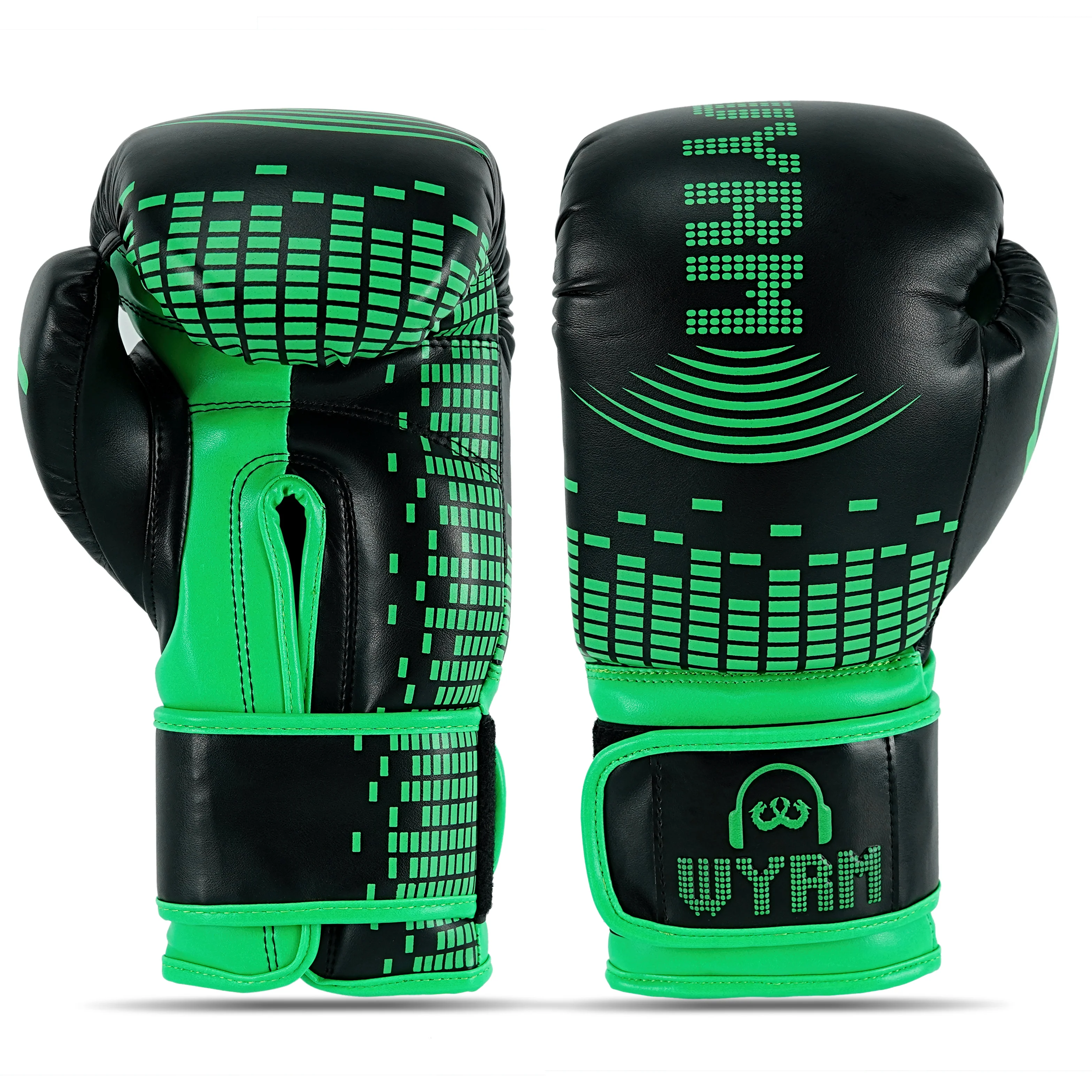 Pulse Green/Black Leather Boxing Gloves