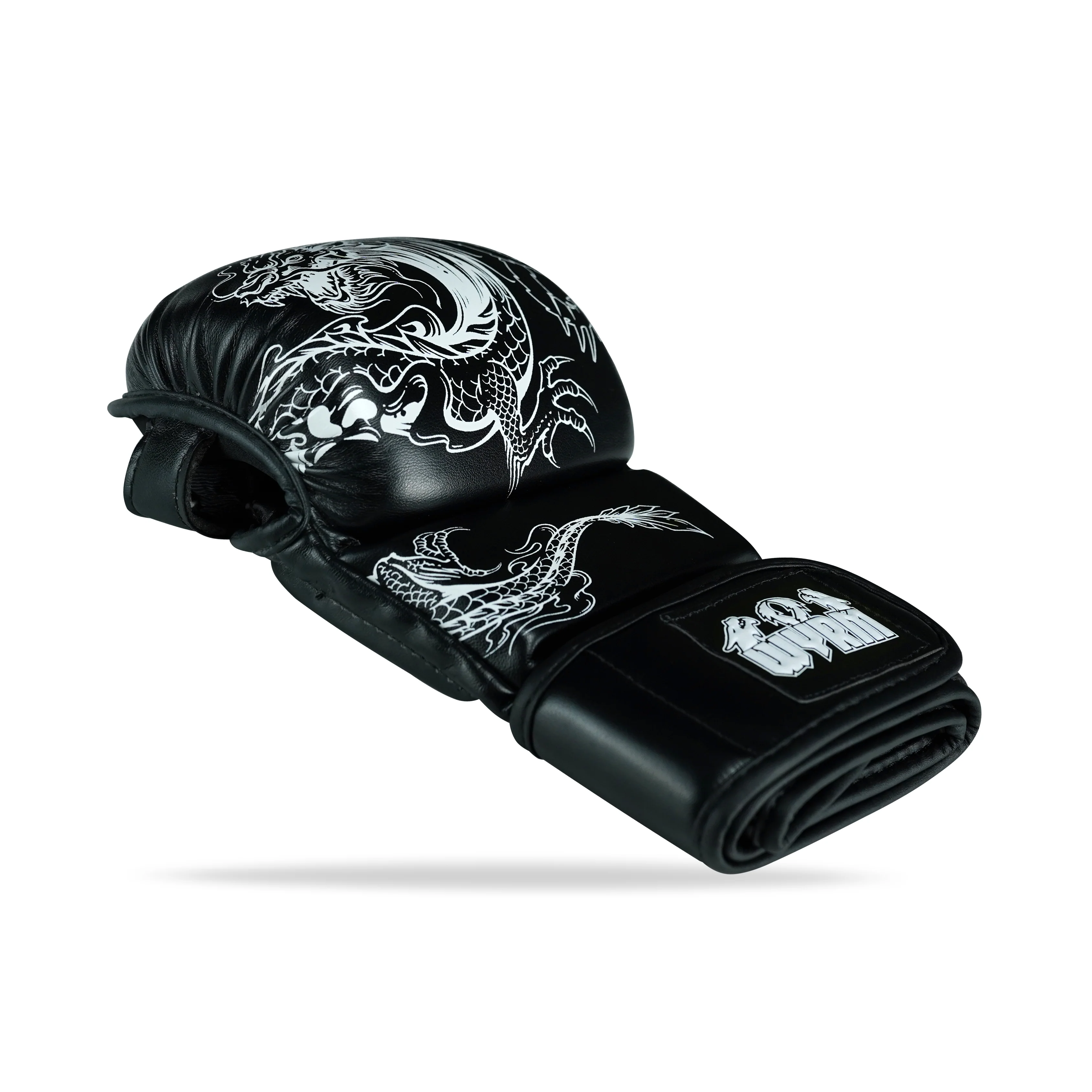 Dragon Black/White MMA Training Gloves - Image 6