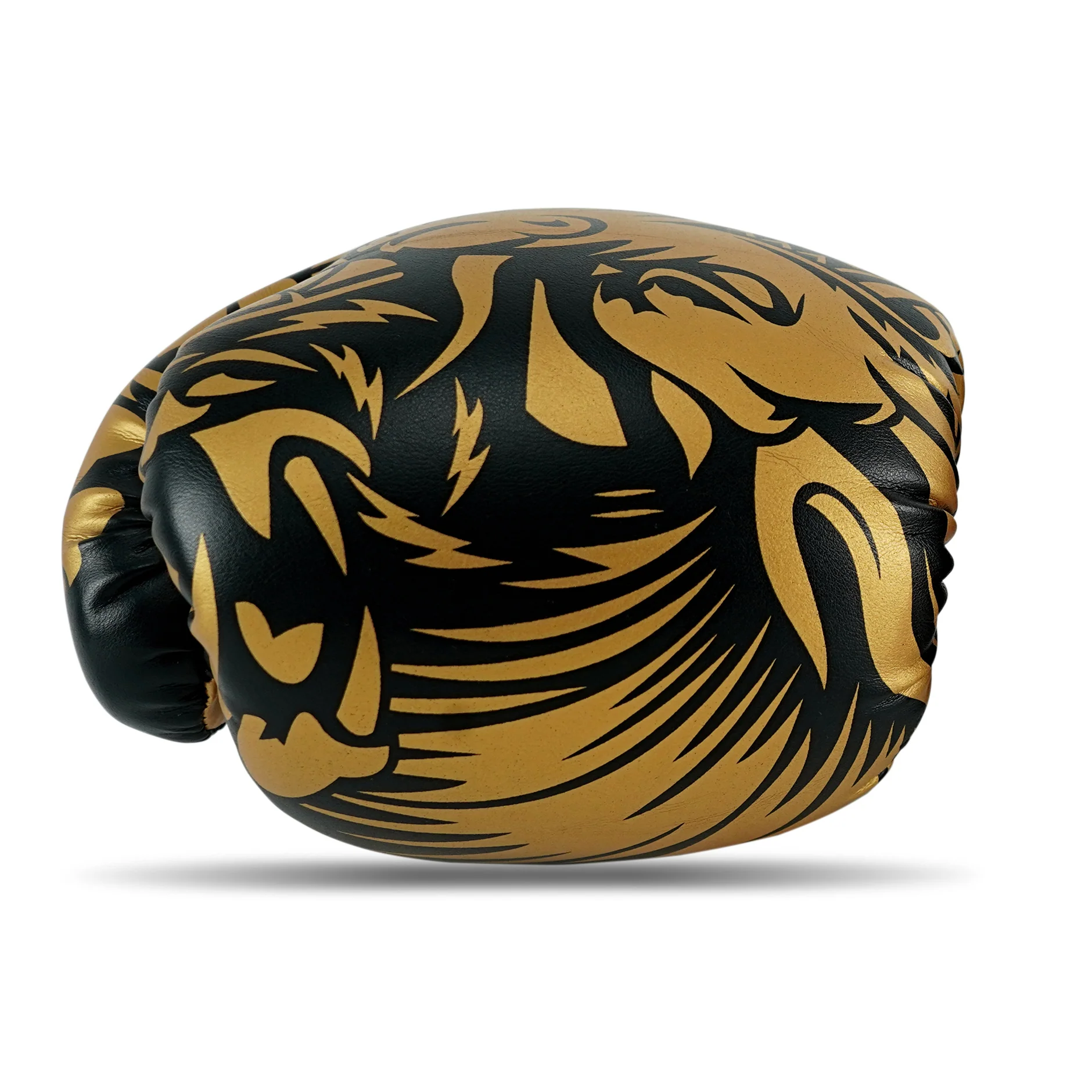 Dragon Gold/Black Leather Boxing Gloves - Image 6