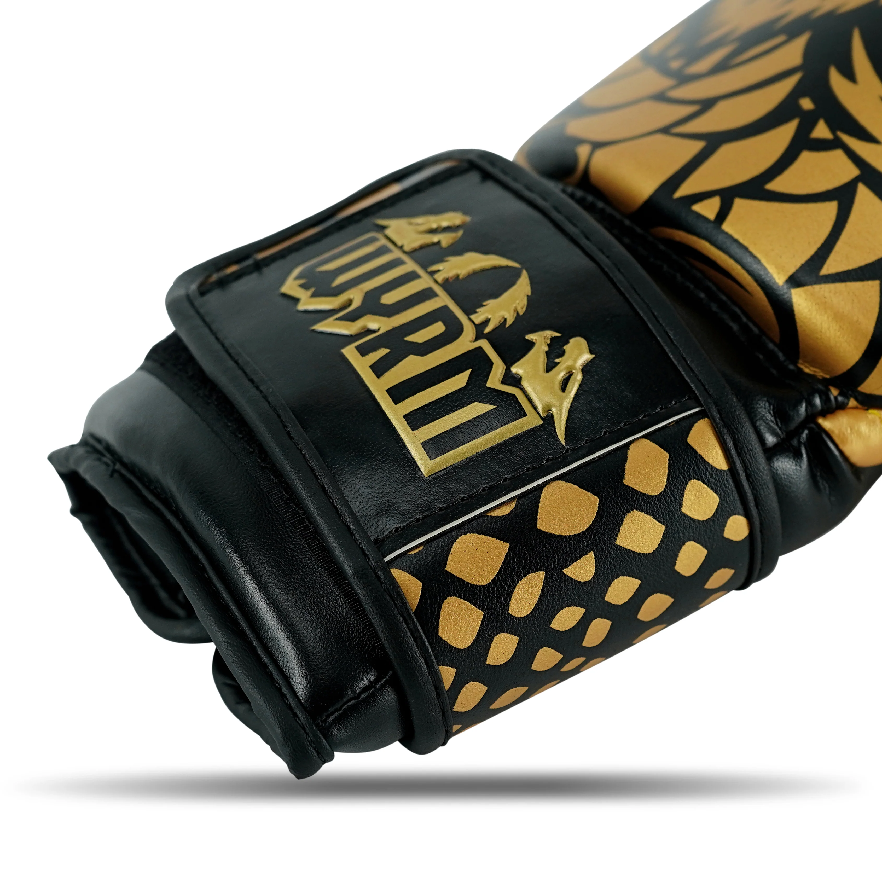 Dragon Gold/Black Leather Boxing Gloves - Image 7