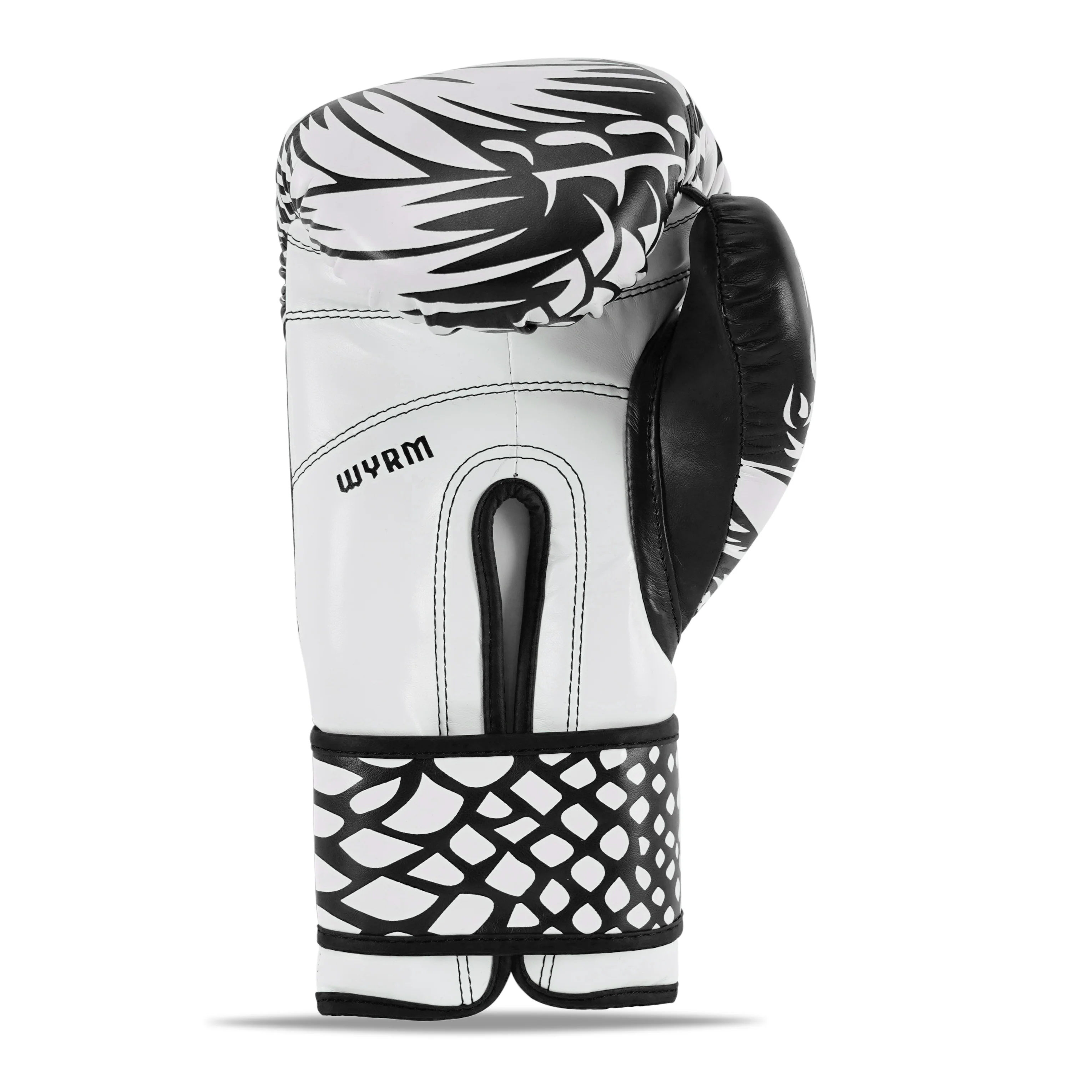 Dragon White/Black Leather Boxing Gloves - Image 4