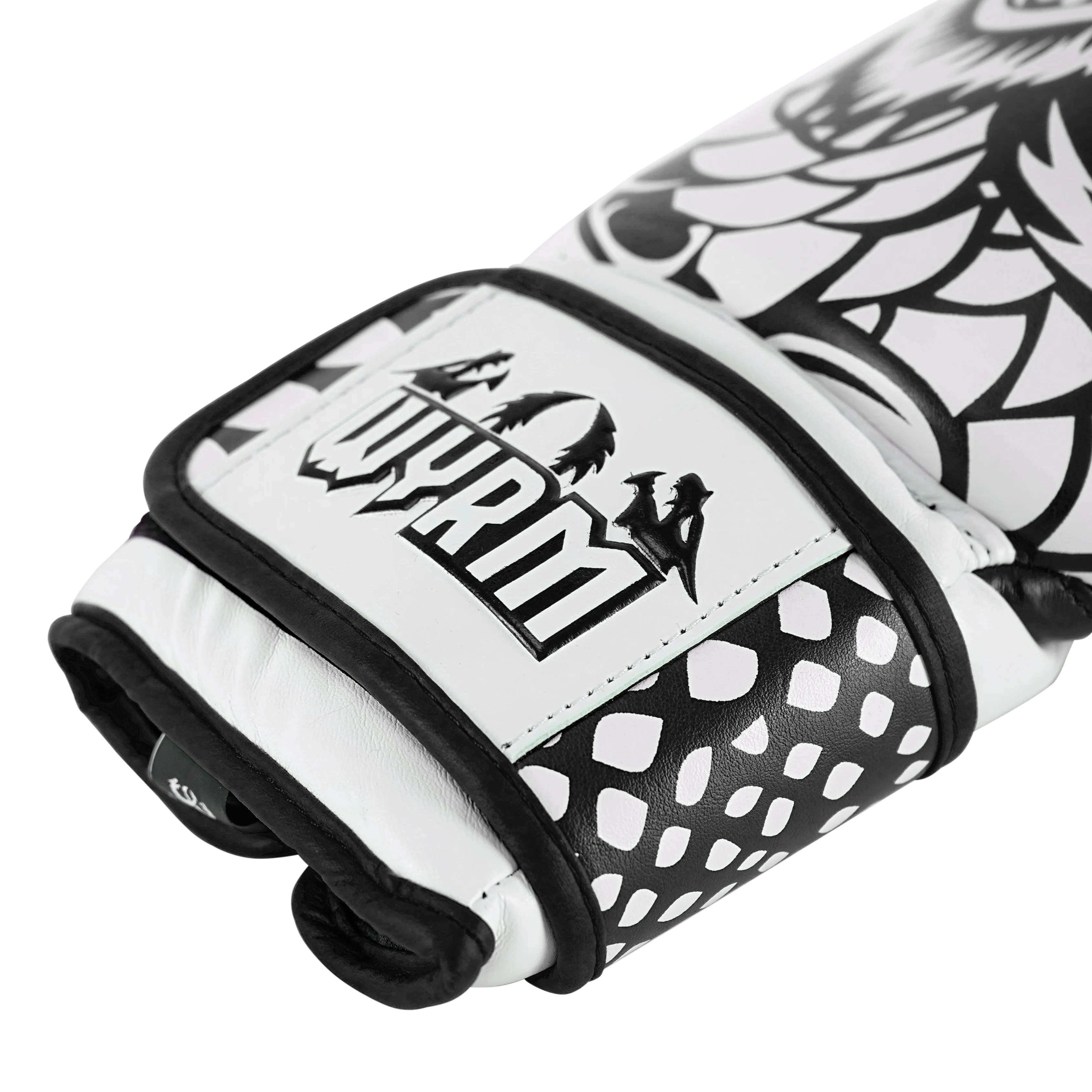 Dragon White/Black Leather Boxing Gloves - Image 7
