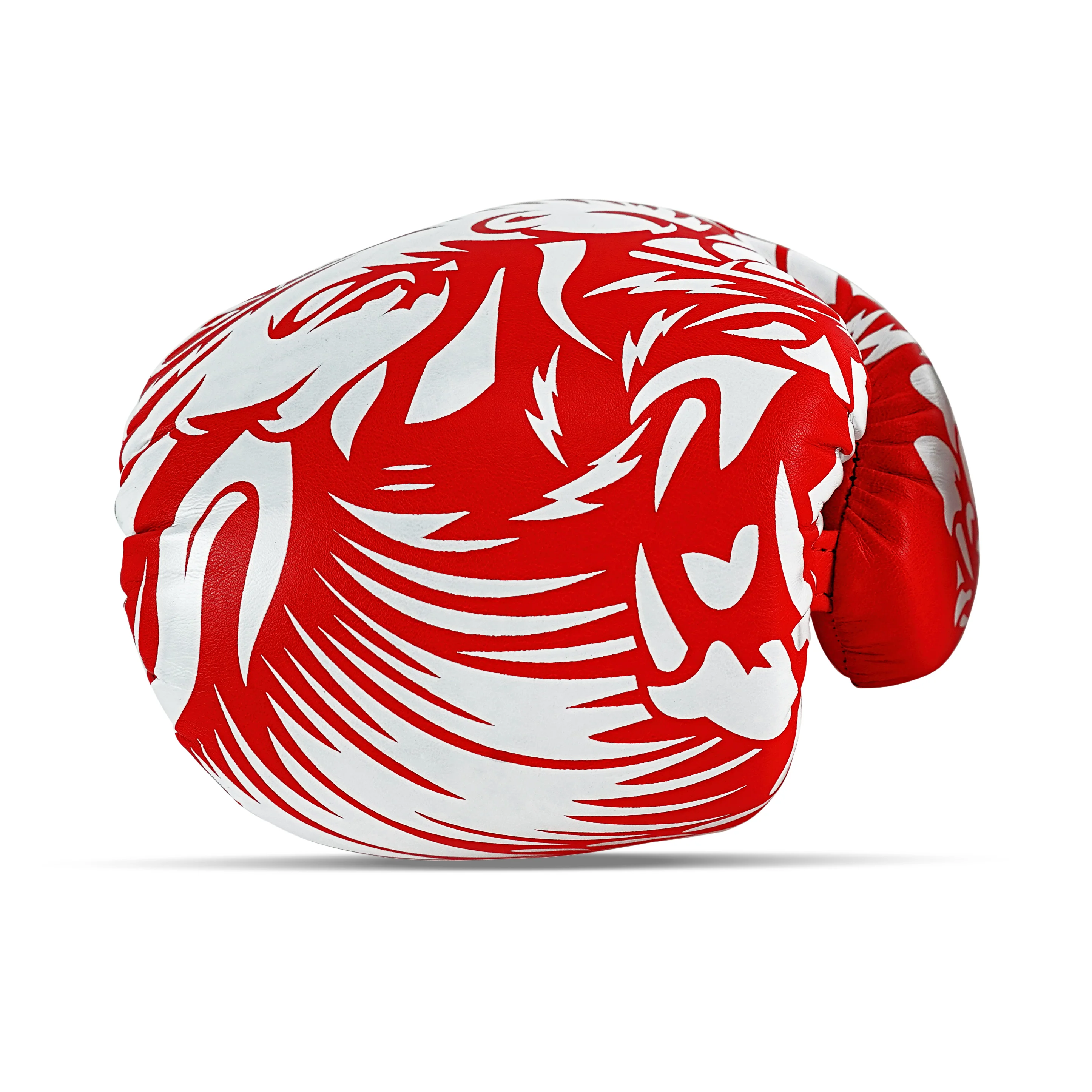 Dragon White/Red Leather Boxing Gloves - Image 6