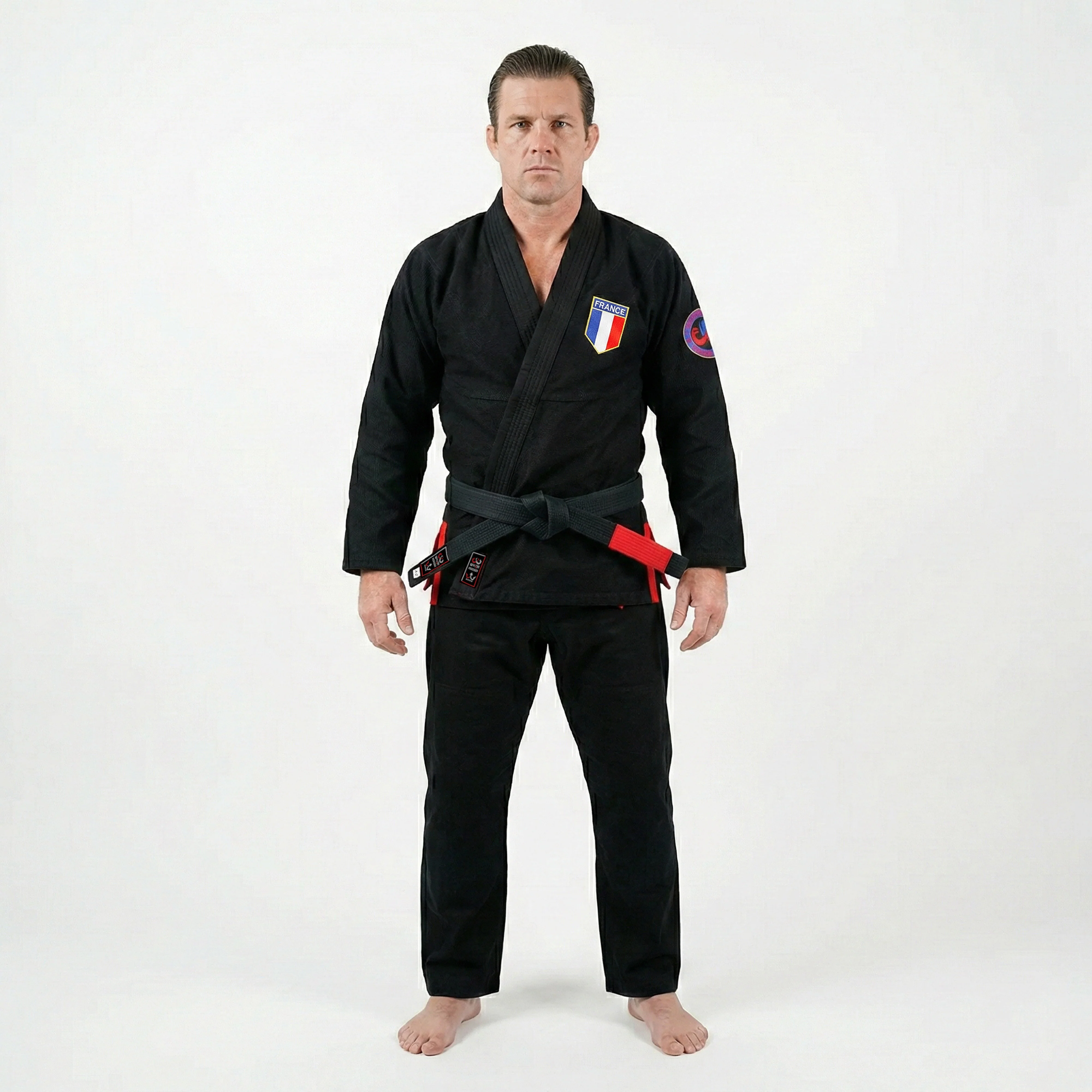 French Black Brazilian Jiu Jitsu Gi With Built-in Rash Guard - Image 3