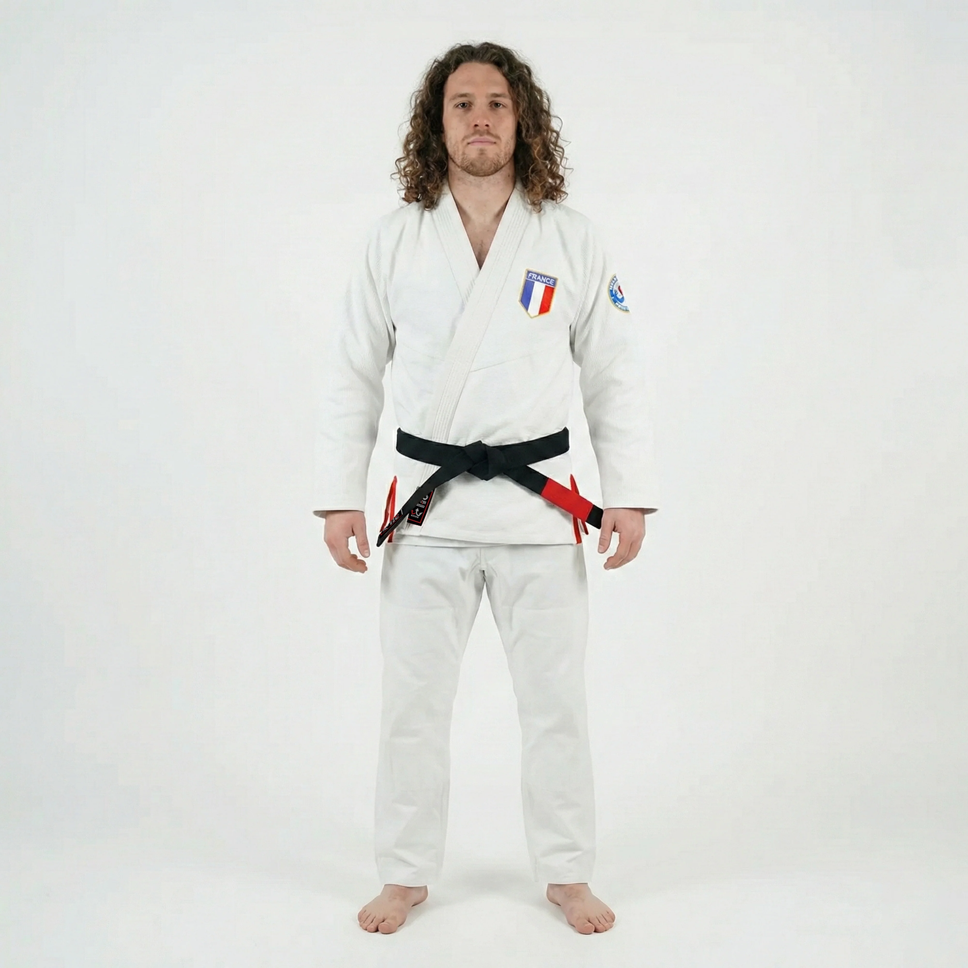 French White Brazilian Jiu Jitsu Gi With Built-in Rash Guard - Image 3