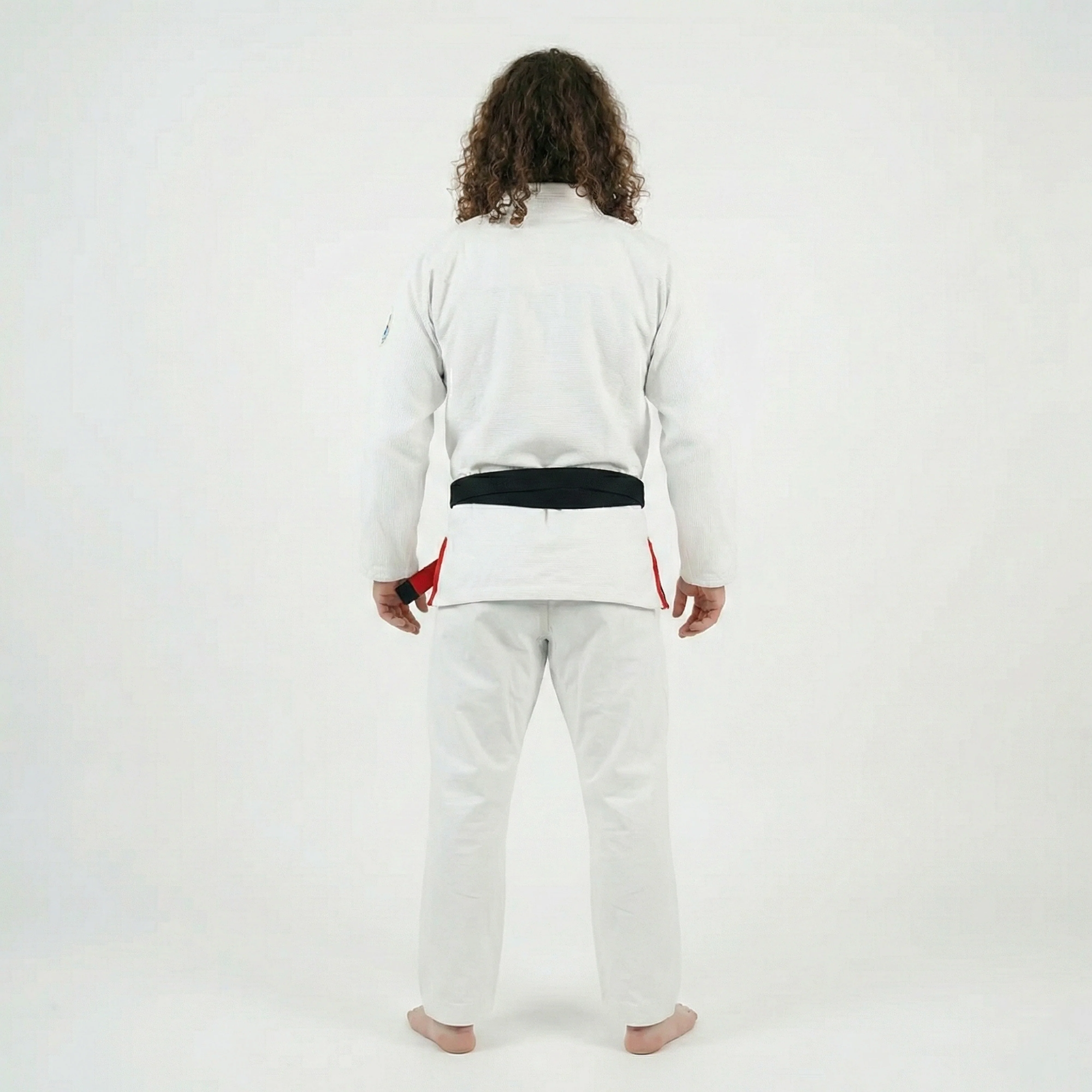 French White Brazilian Jiu Jitsu Gi With Built-in Rash Guard - Image 4