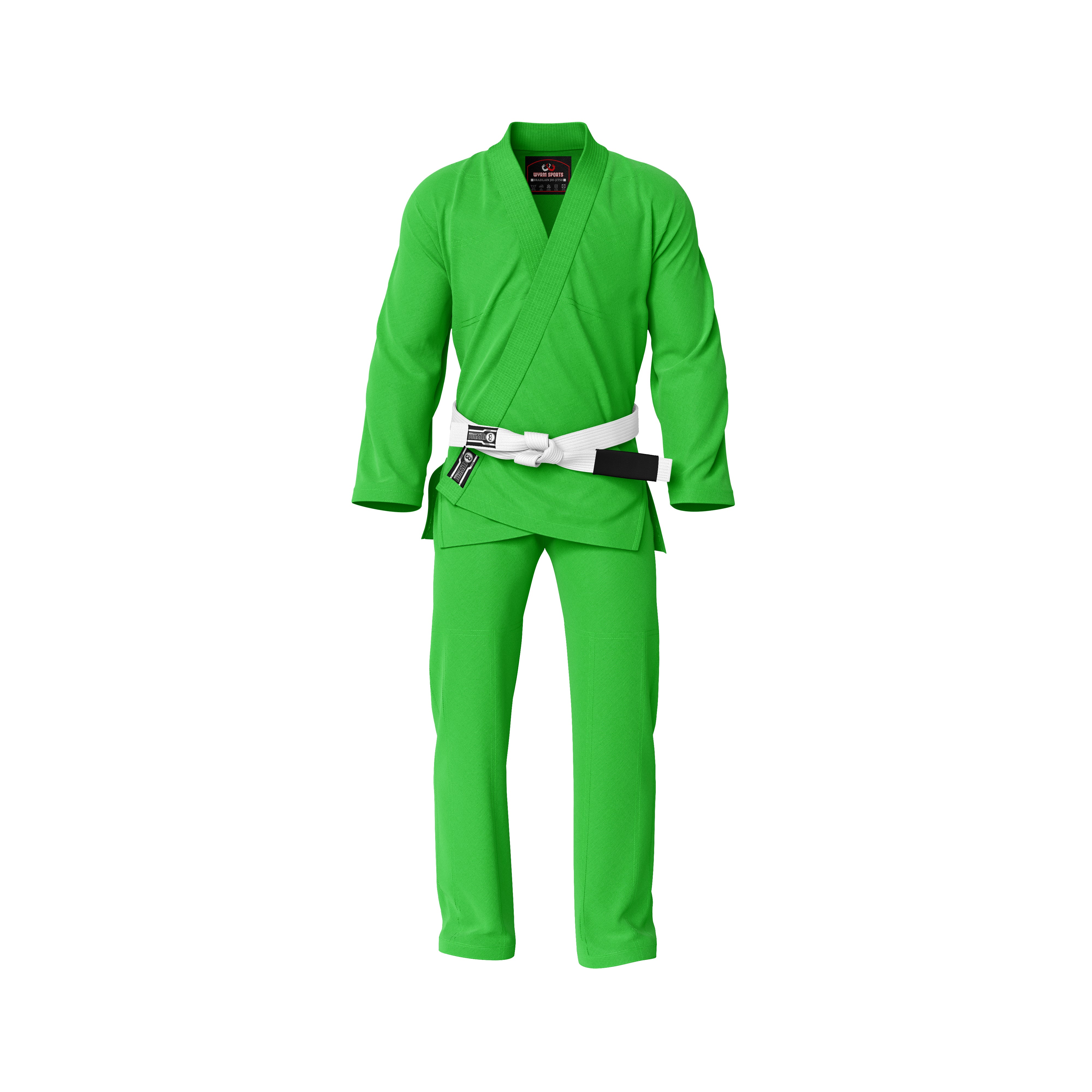 Plain Lime Green Brazilian Jiu Jitsu Gi - Image 2