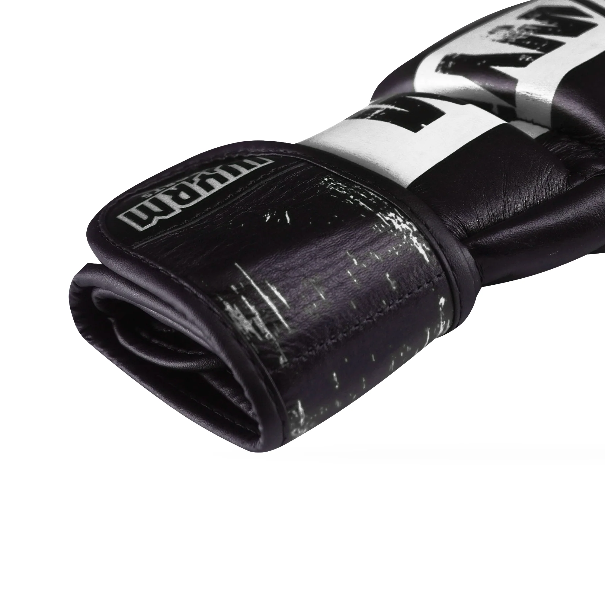 Pounder Black/White Genuine Leather MMA Fight Gloves - Image 7