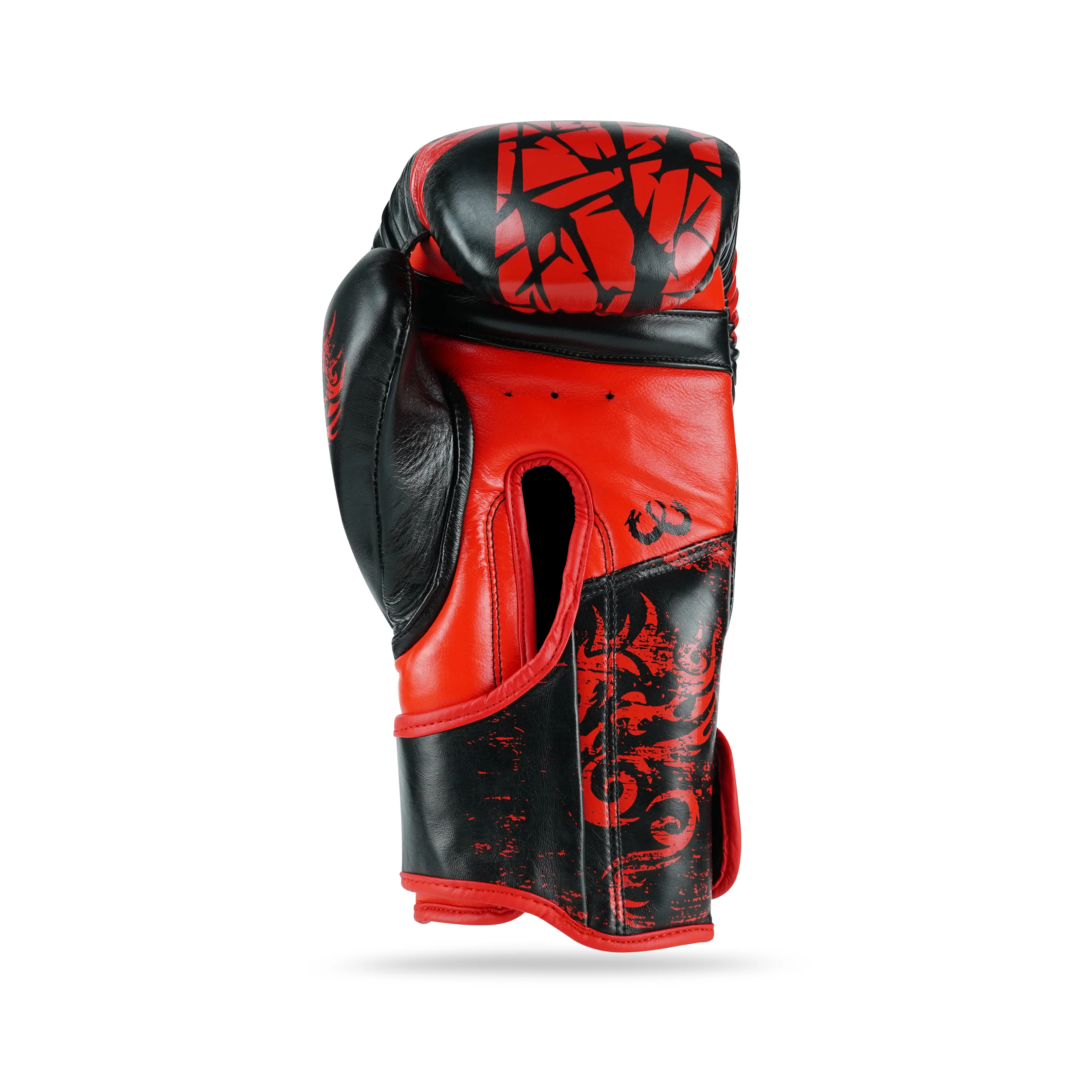 Pounder Red/Black Genuine Leather Boxing Gloves - Image 4