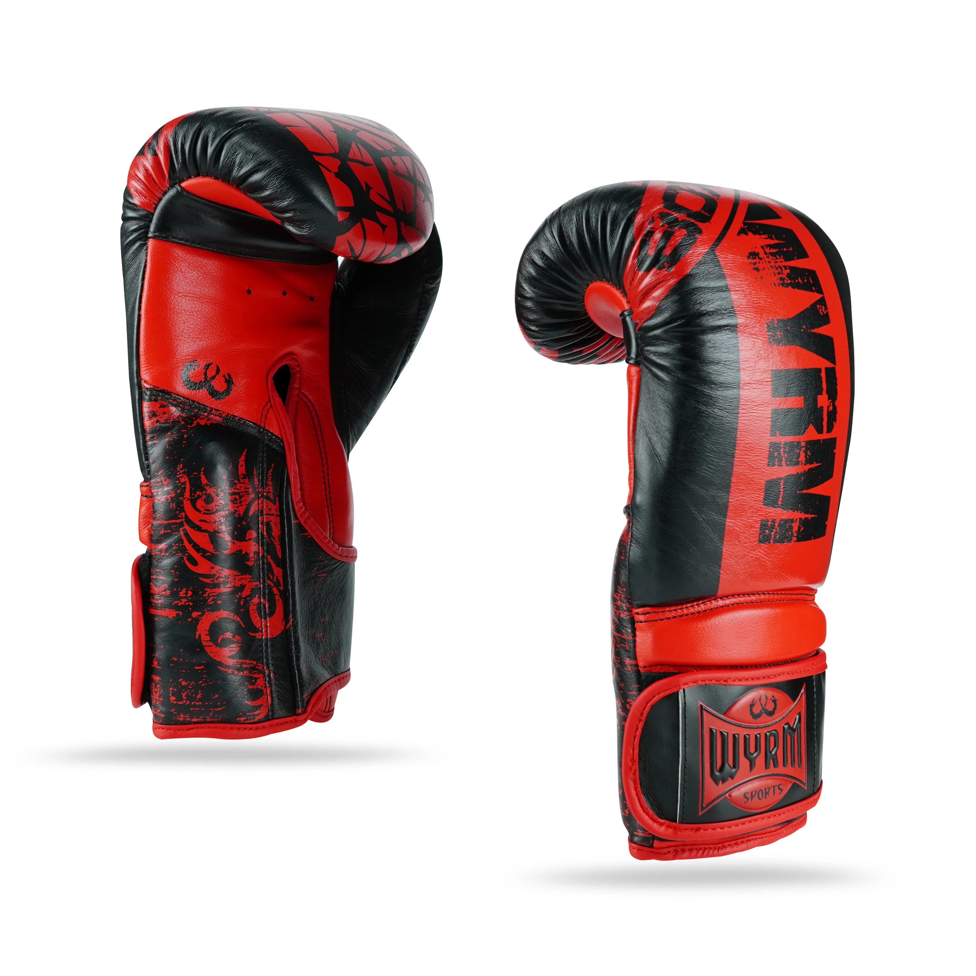 Pounder Red/Black Genuine Leather Boxing Gloves - Image 5