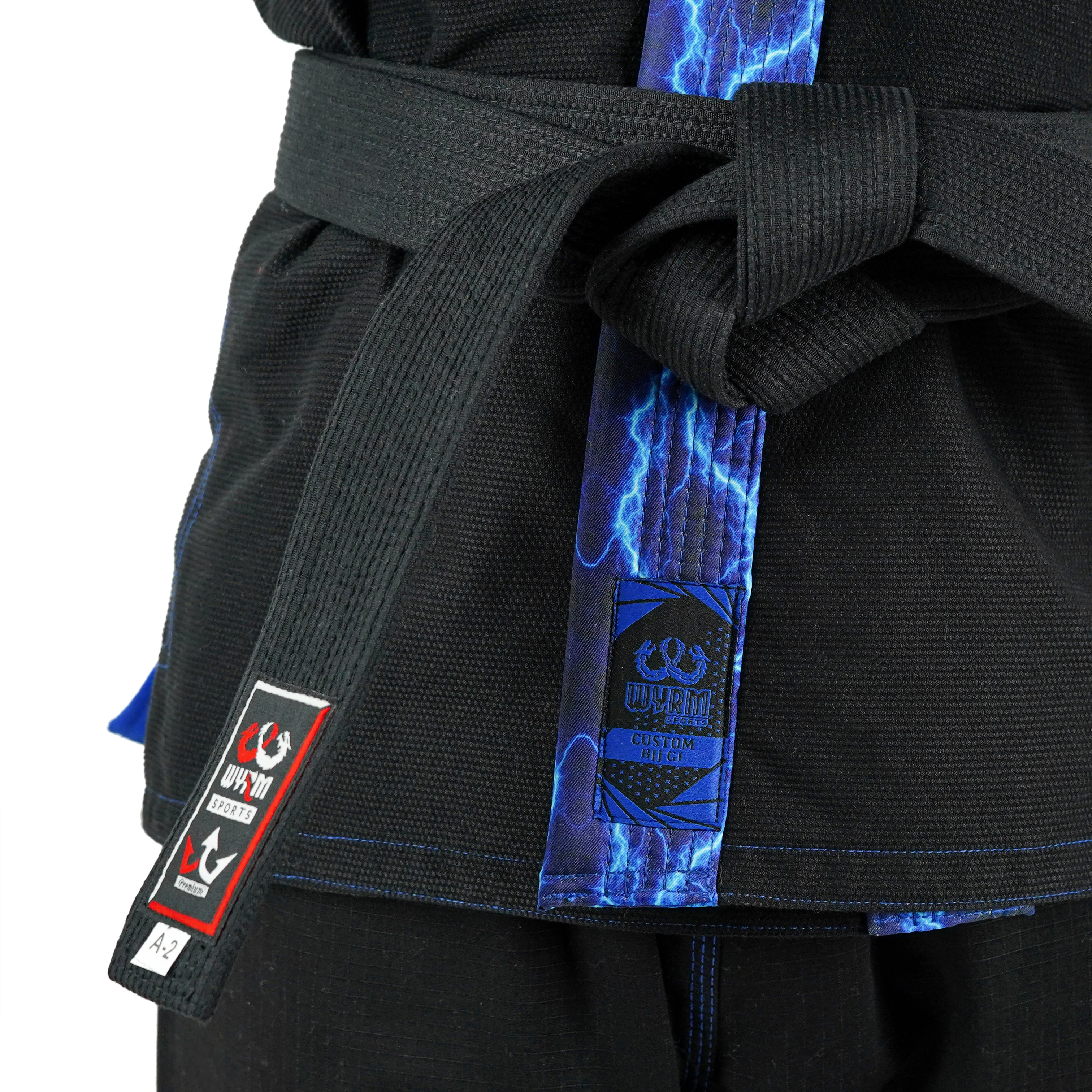 Premium Custom Black with Thunder Blue Lapel Brazilian Jiu Jitsu Gi - Image 5