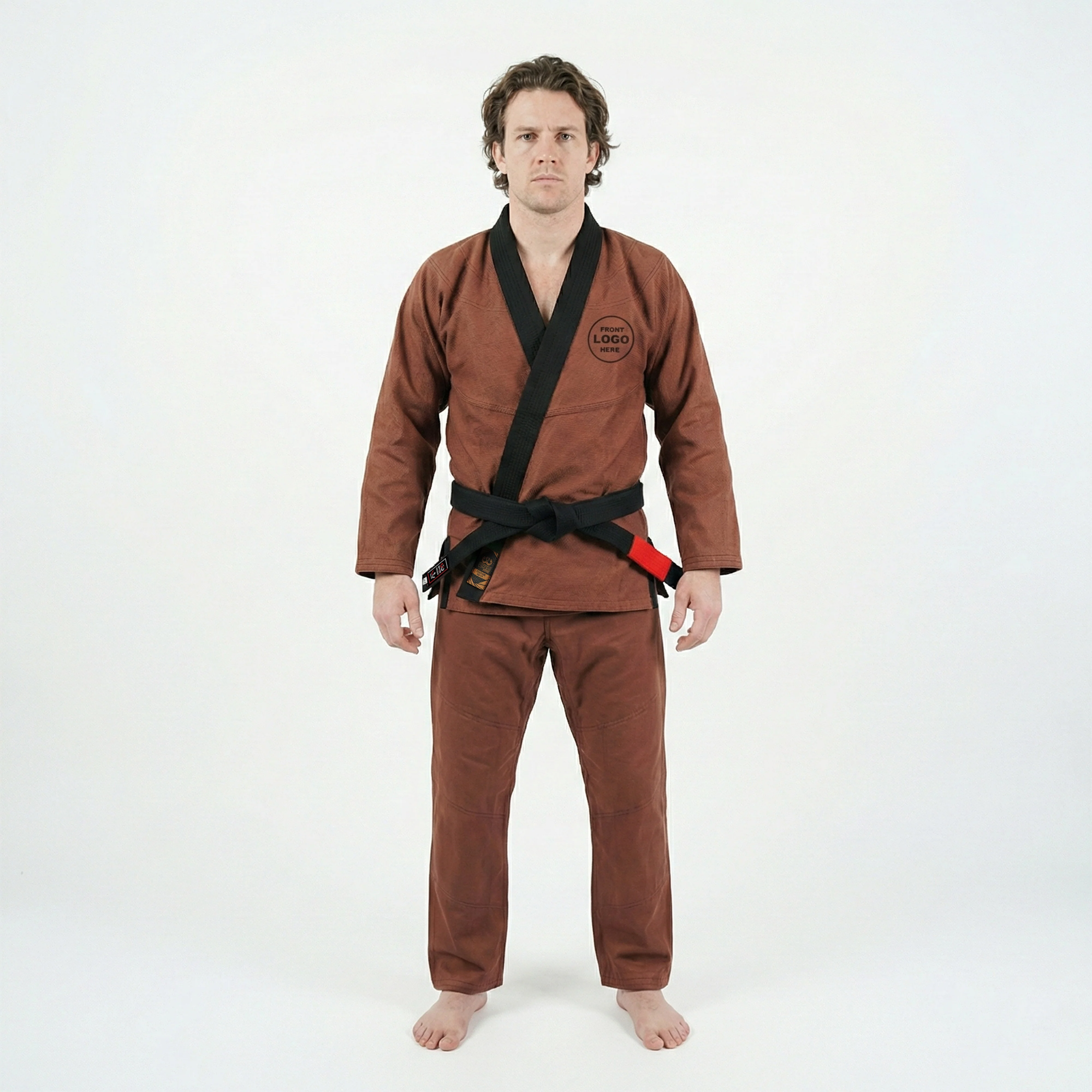 Premium Custom Brown with Black Lapel Brazilian Jiu Jitsu Gi - Image 3