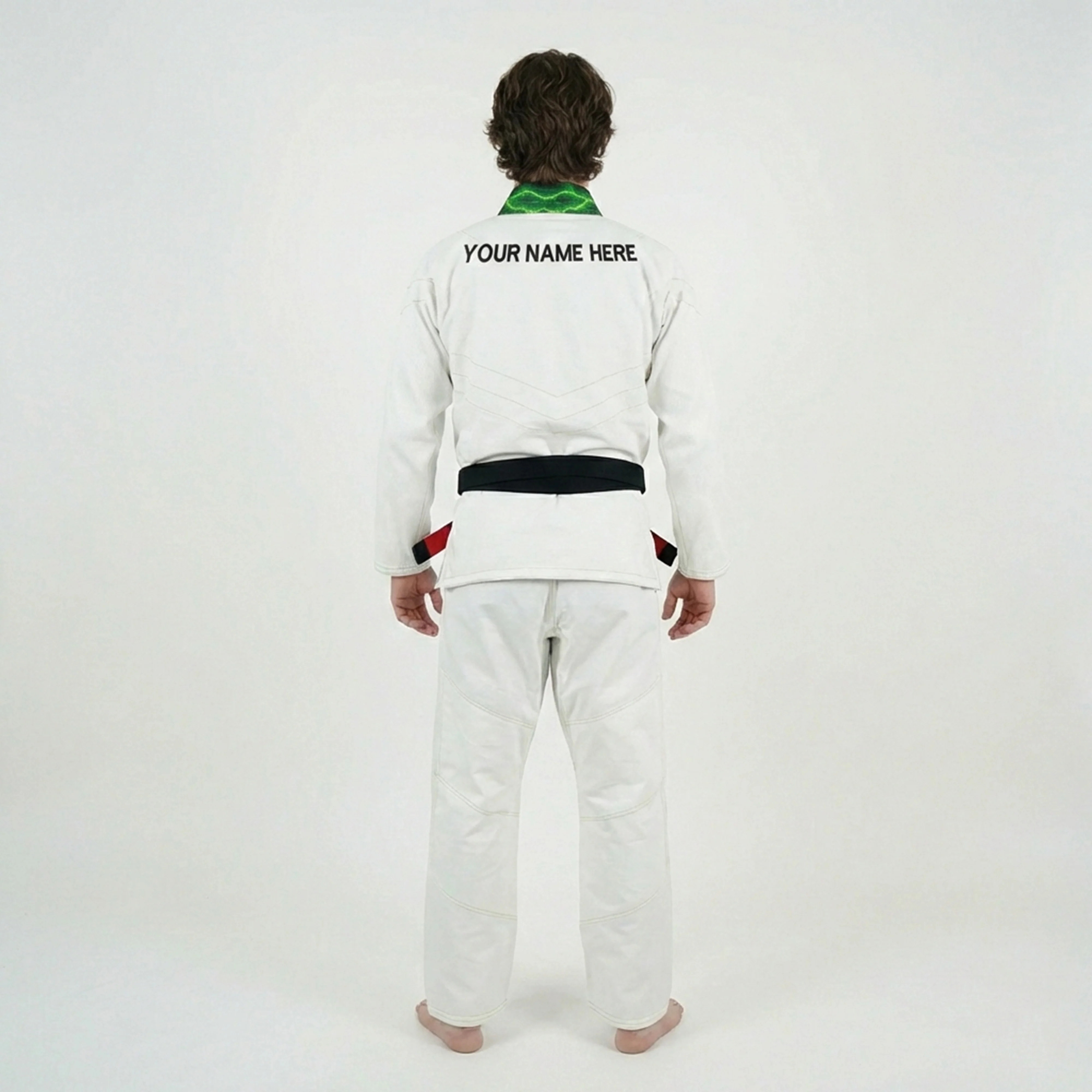 Premium Custom White with Thunder Neon Lapel Brazilian Jiu Jitsu Gi - Image 4