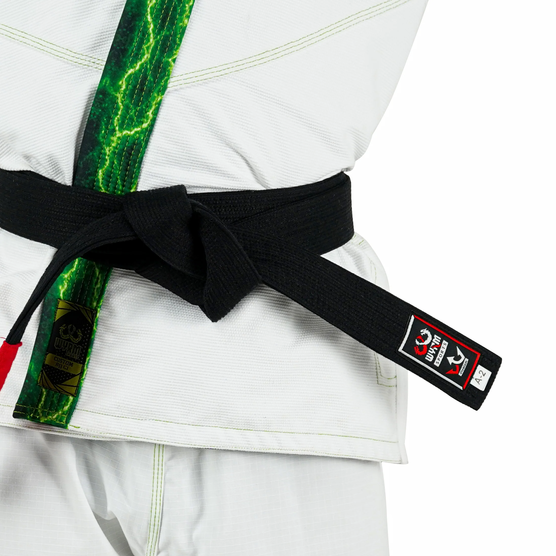 Premium Custom White with Thunder Neon Lapel Brazilian Jiu Jitsu Gi - Image 5