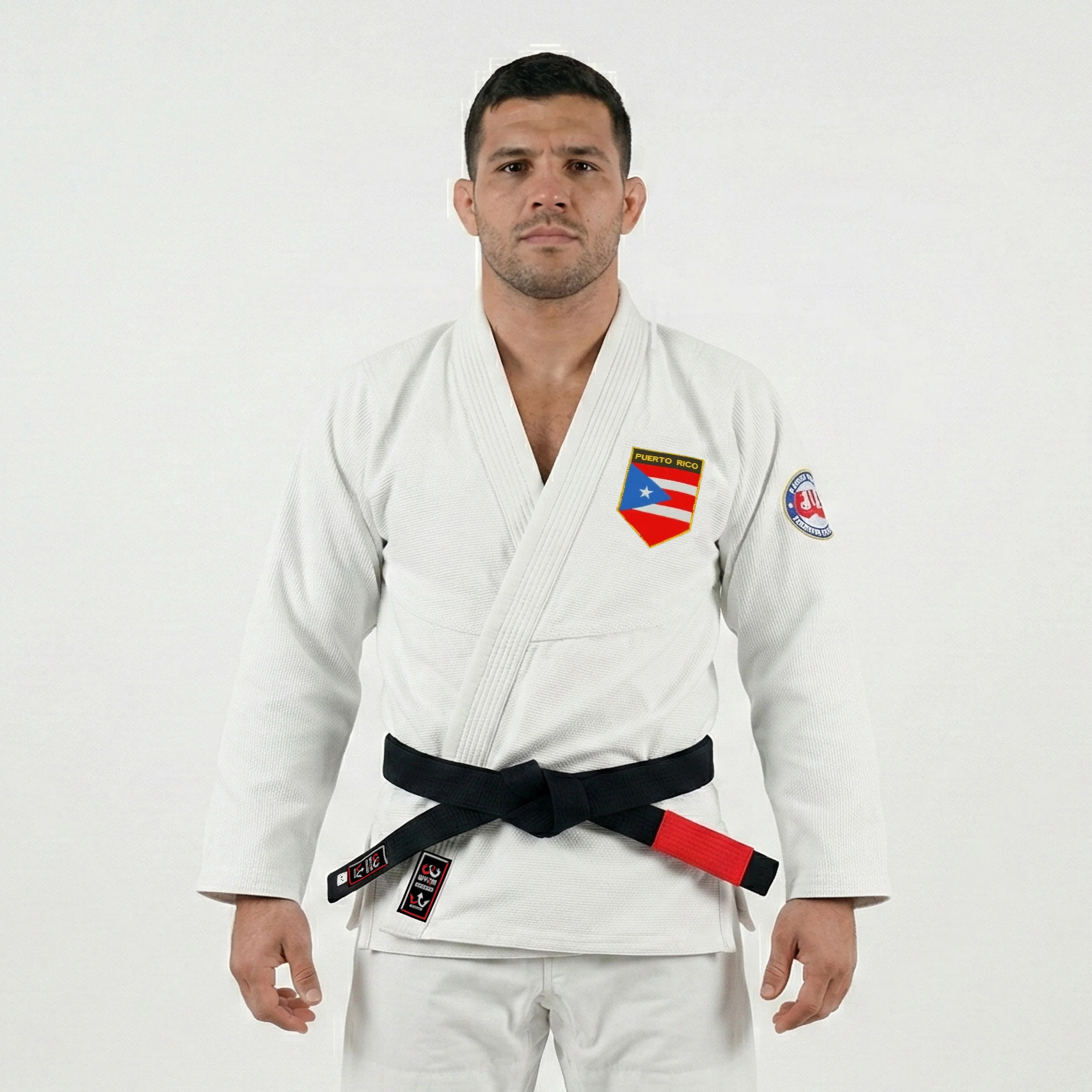 Puerto Rican White Brazilian Jiu Jitsu Gi With Built-in Rash Guard - Image 2