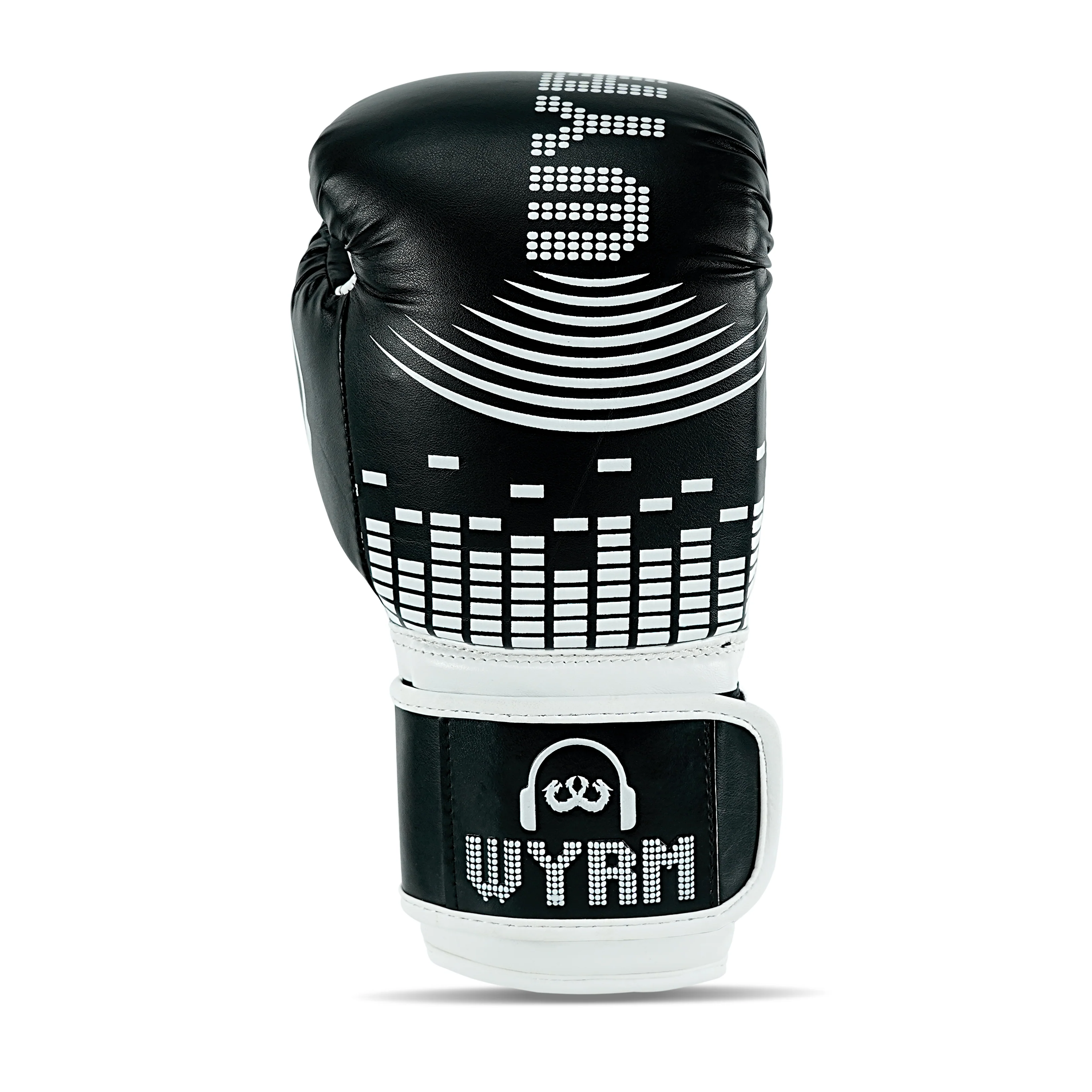 Pulse Black/White Leather Boxing Gloves - Image 2
