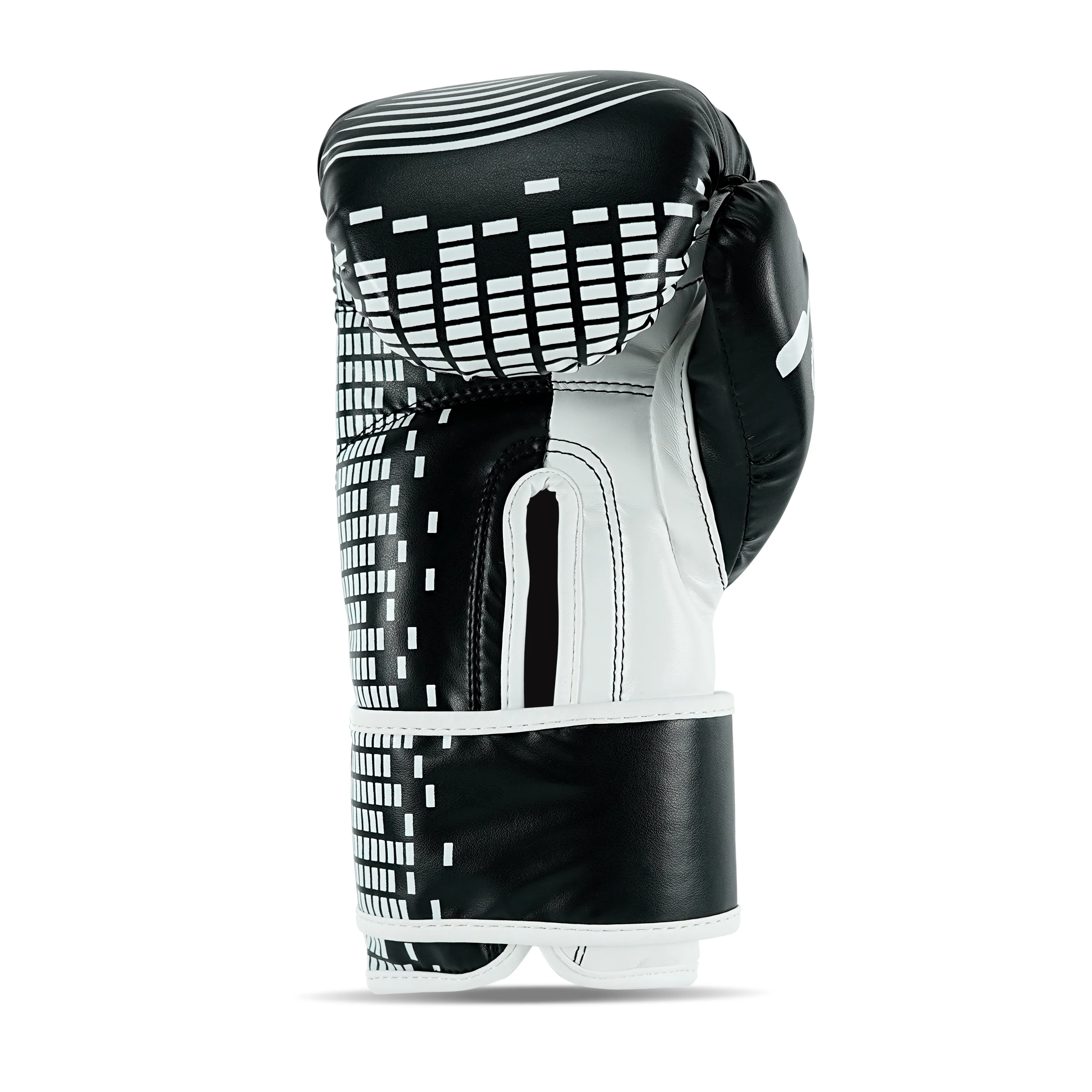 Pulse Black/White Leather Boxing Gloves - Image 4