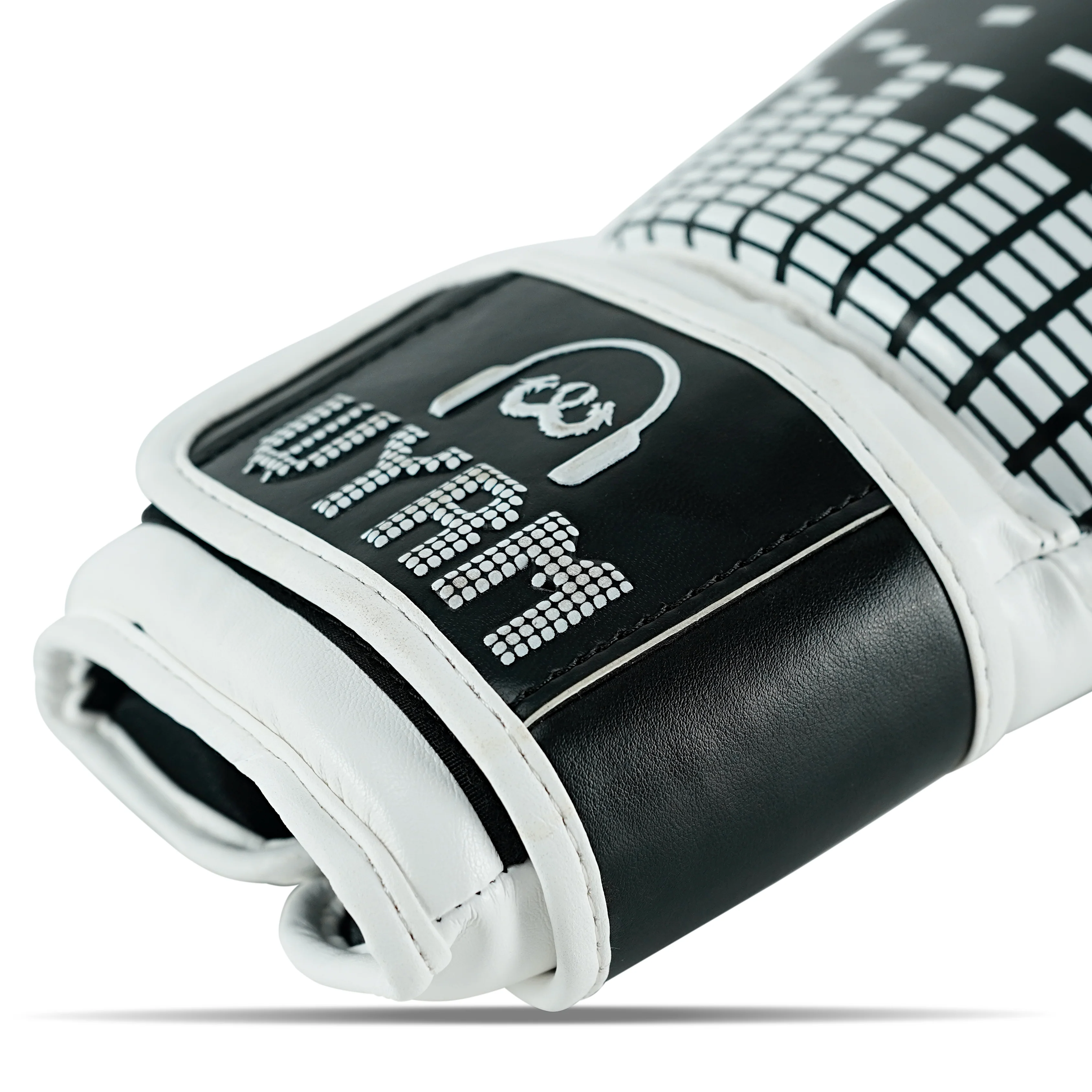 Pulse Black/White Leather Boxing Gloves - Image 7