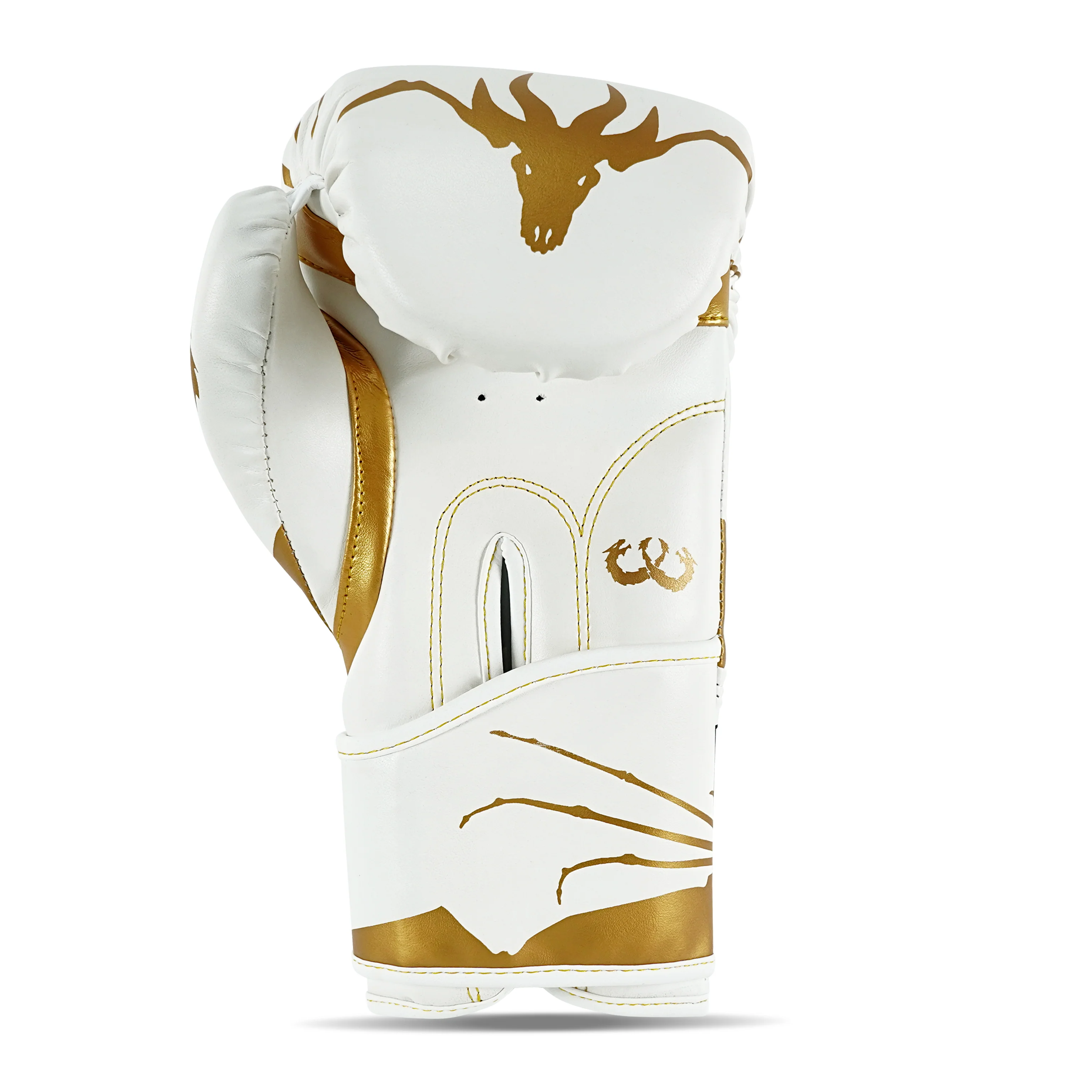 Spider White/Gold Leather Boxing Gloves - Image 4