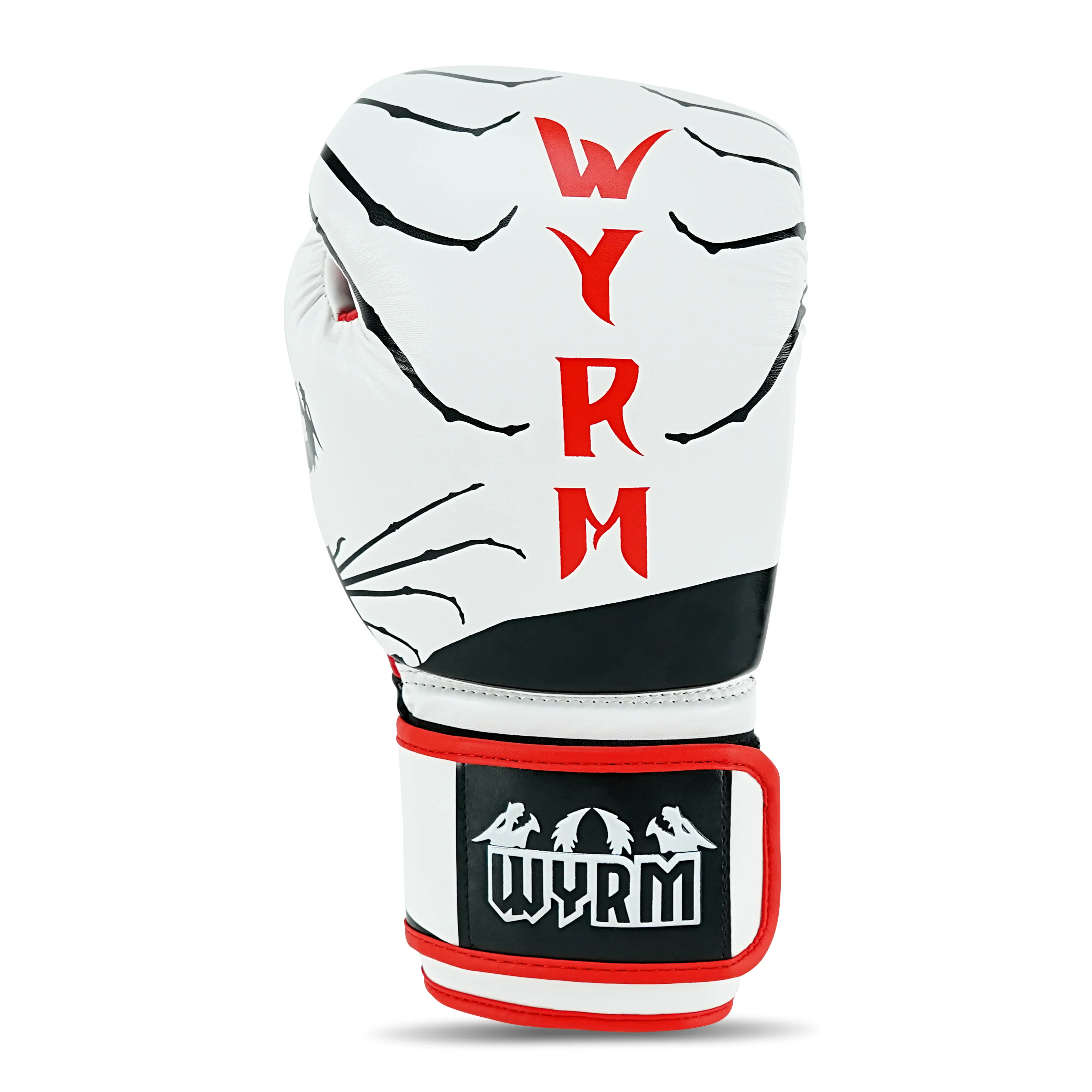 Spider White/Red/Black Leather Boxing Gloves - Image 2