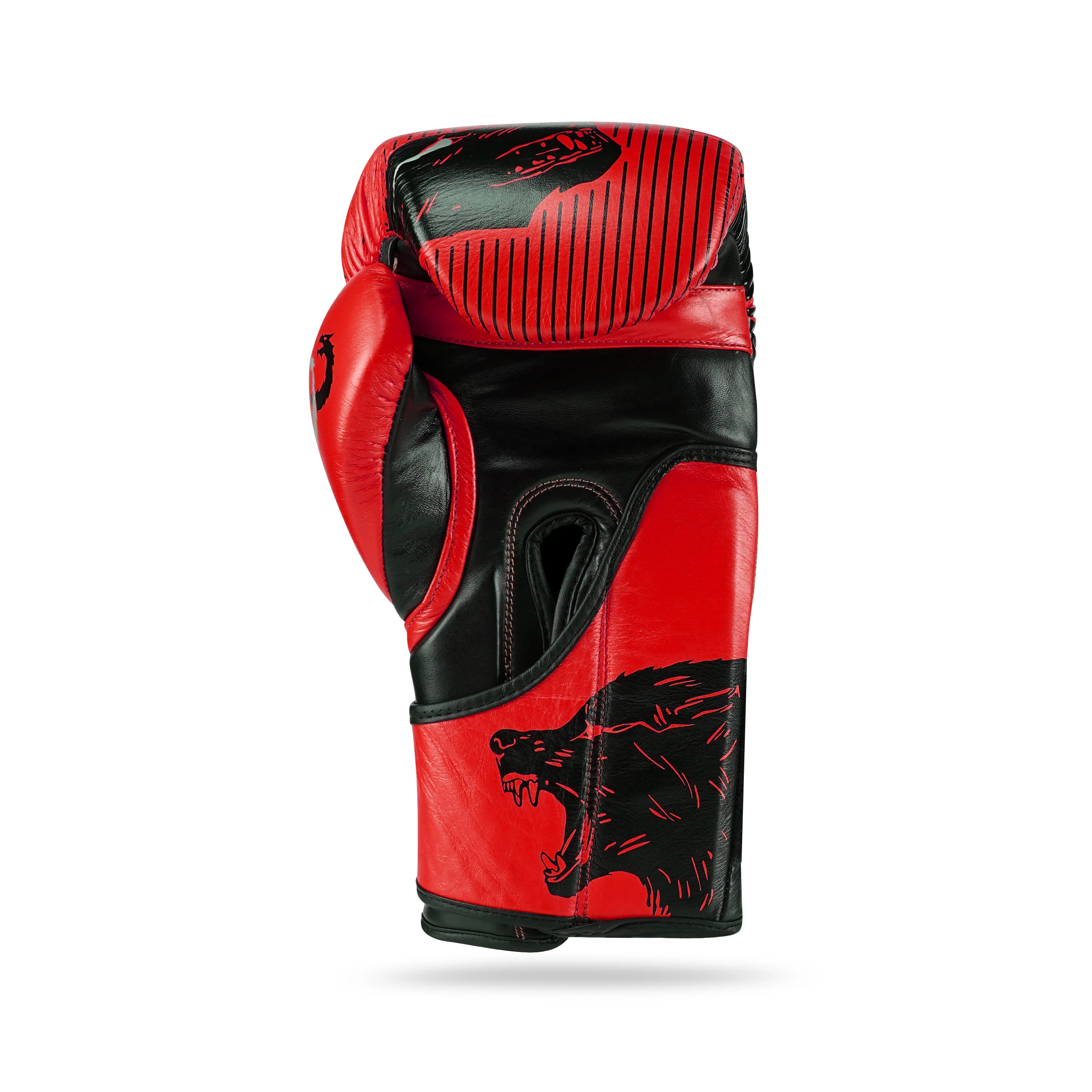 Wolf Red/Black Genuine Leather Boxing Gloves - Image 4