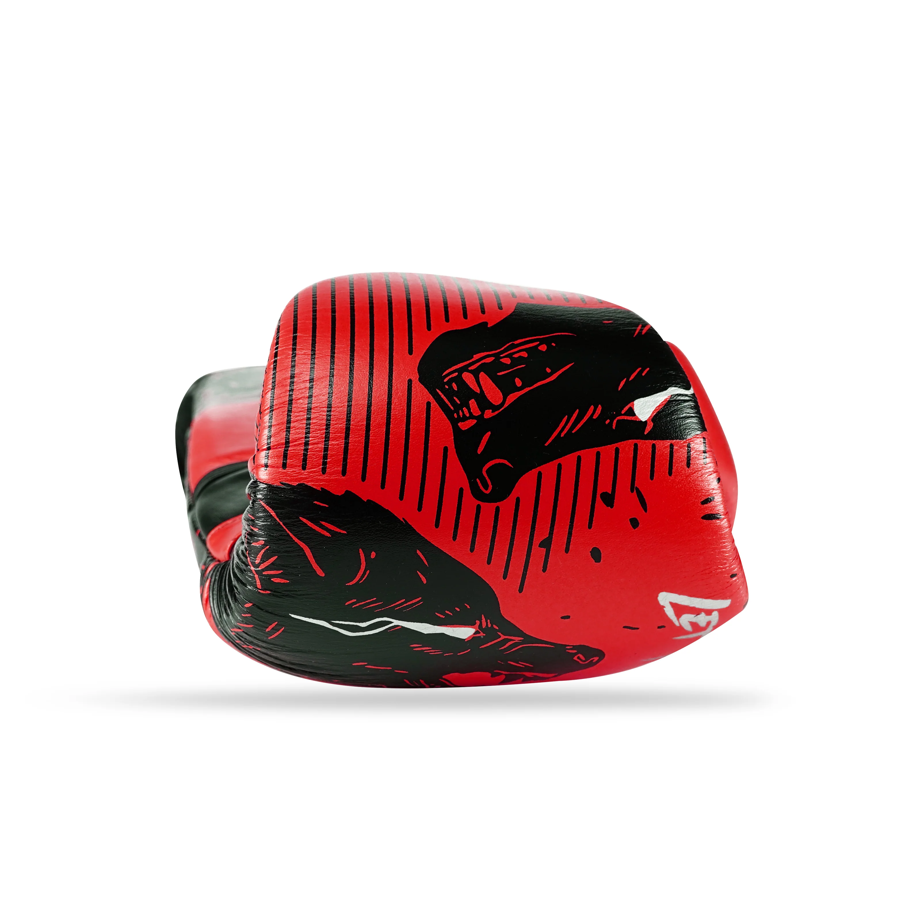 Wolf Red/Black Genuine Leather Boxing Gloves - Image 6