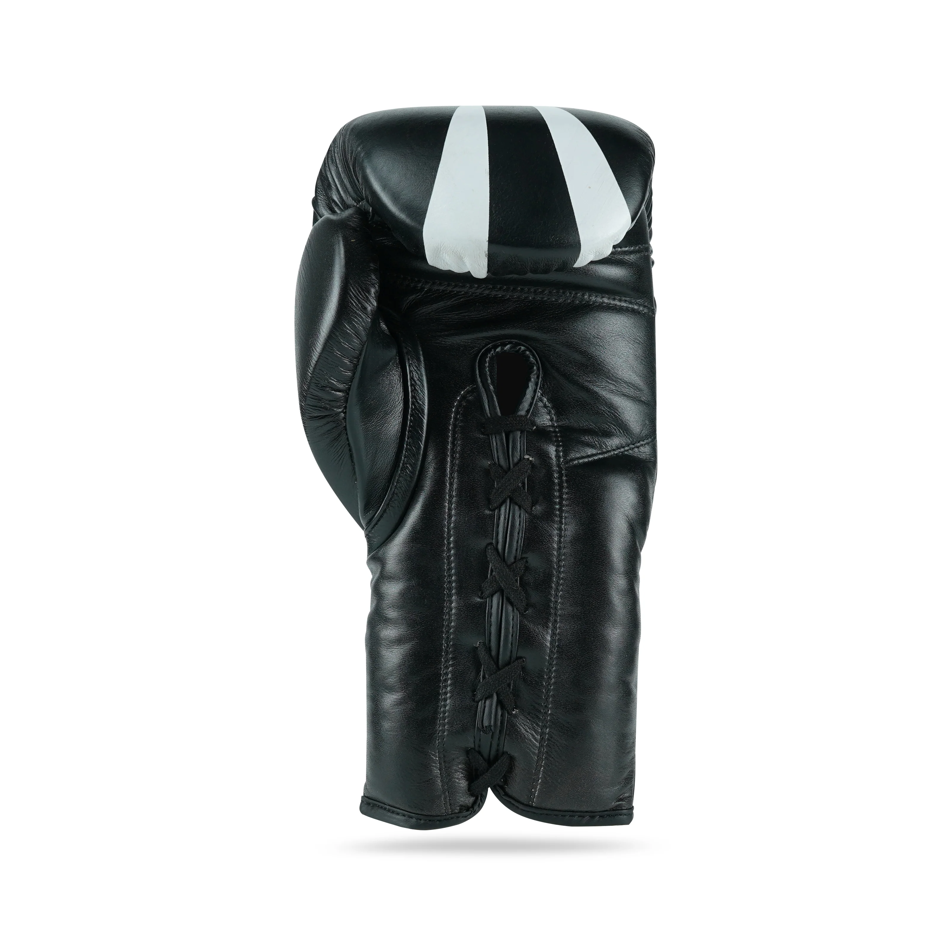 WYRM Black/White Pro Boxing Genuine Leather Gloves - Image 4